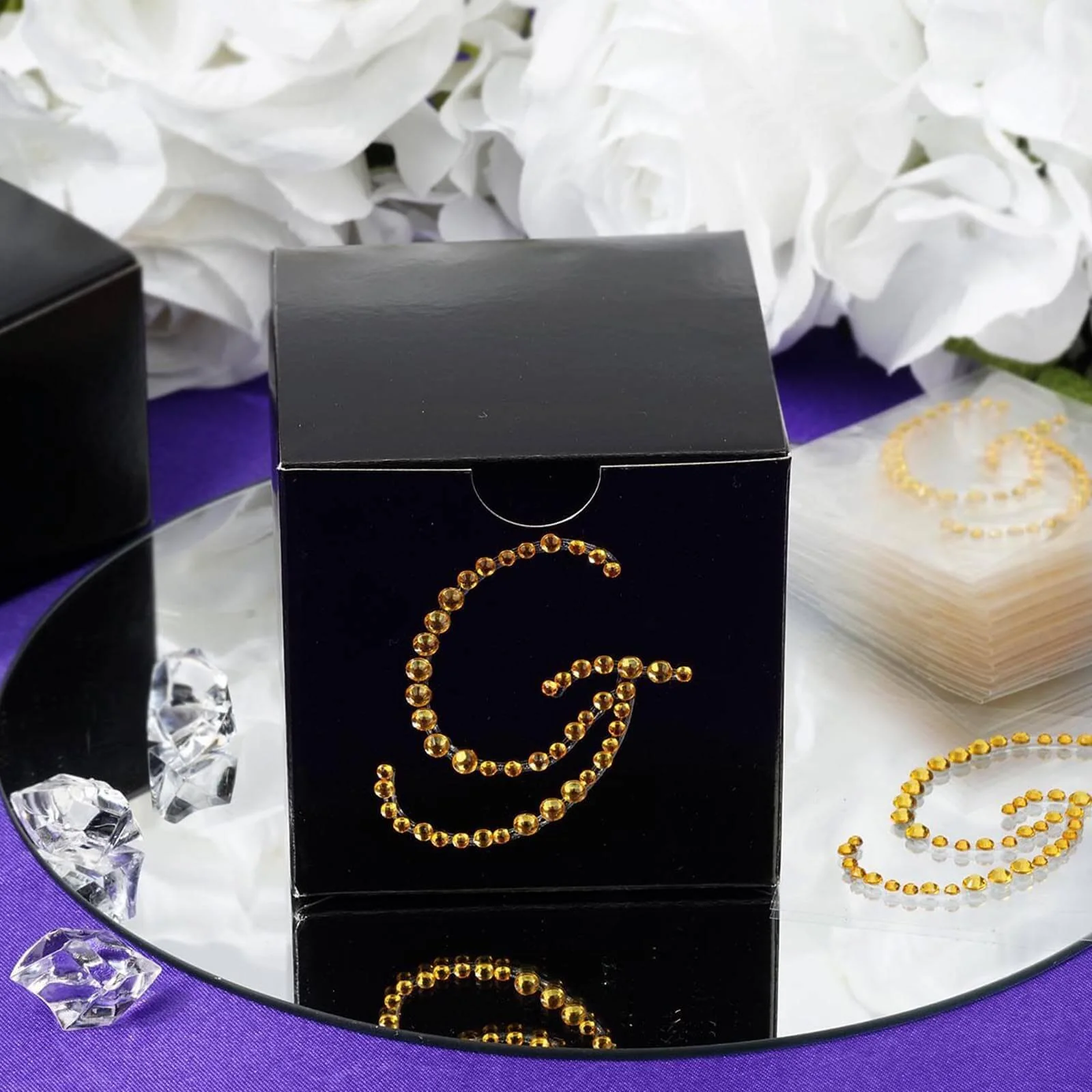 12 Pack Gold Rhinestone Monogram Letter Jewel Sticker Self Adhesive DIY Diamond Decor 1.5" - Image 16
