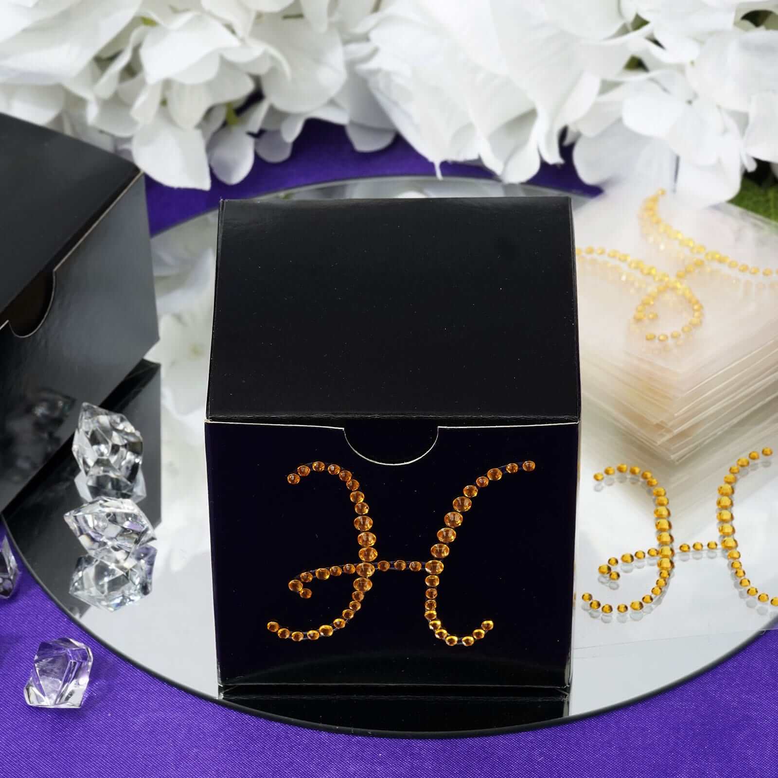 12 Pack Gold Rhinestone Monogram Letter Jewel Sticker Self Adhesive DIY Diamond Decor 1.5" - Image 17