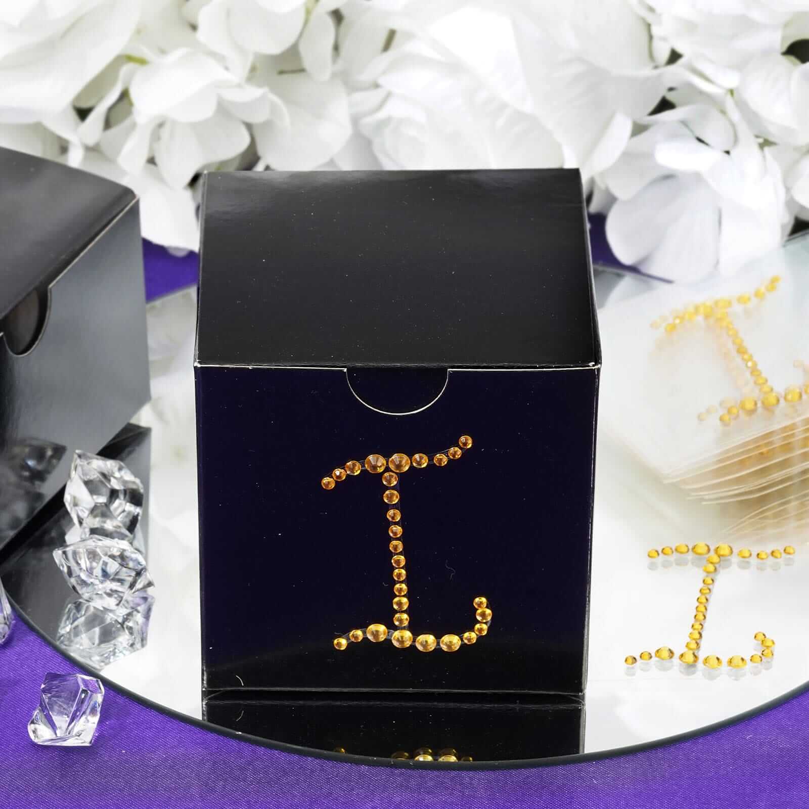 12 Pack Gold Rhinestone Monogram Letter Jewel Sticker Self Adhesive DIY Diamond Decor 1.5" - Image 18