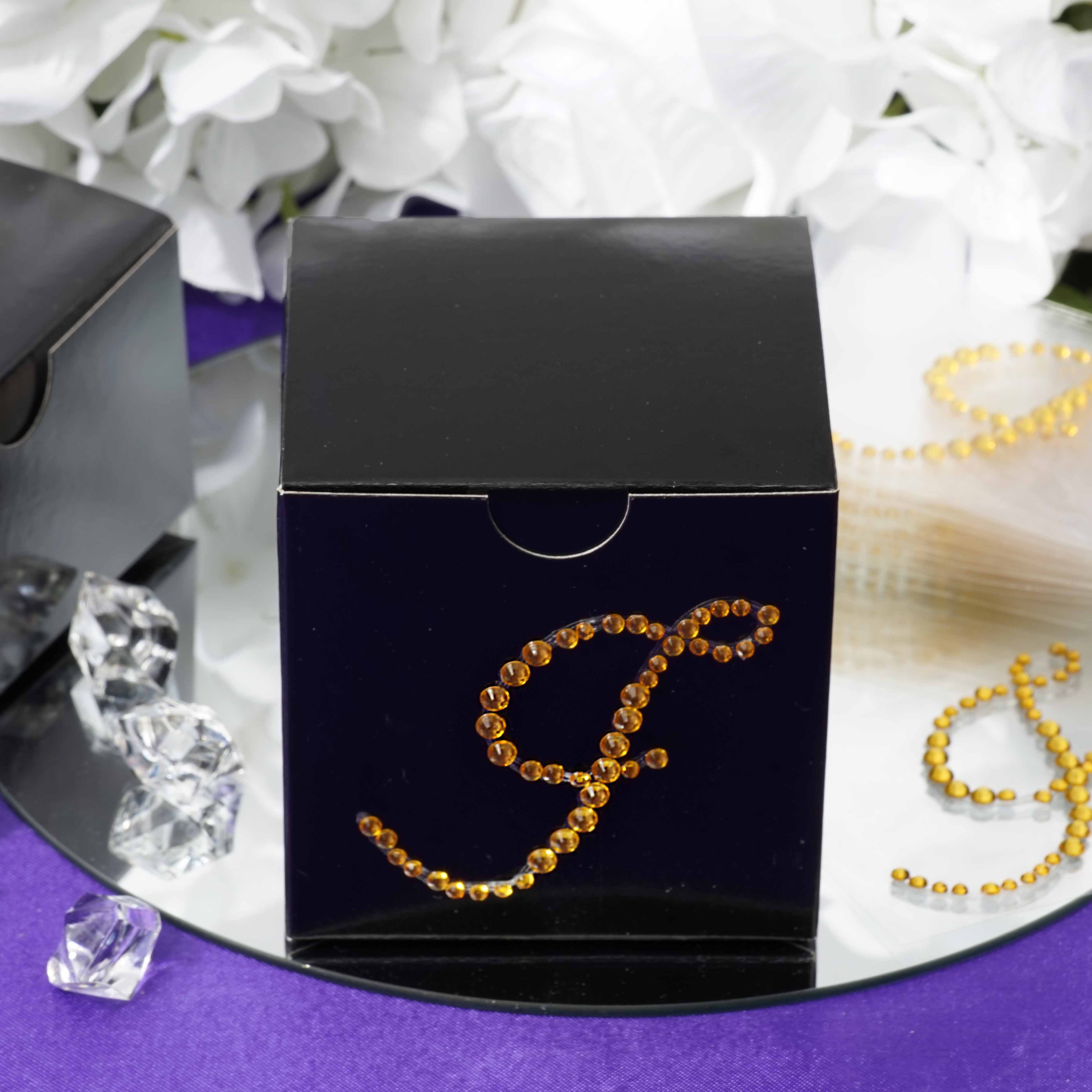 12 Pack Gold Rhinestone Monogram Letter Jewel Sticker Self Adhesive DIY Diamond Decor 1.5" - Image 19