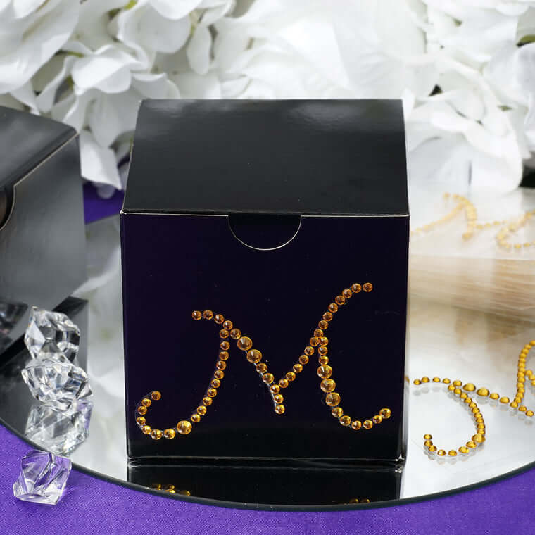 12 Pack Gold Rhinestone Monogram Letter Jewel Sticker Self Adhesive DIY Diamond Decor 1.5" - Image 22