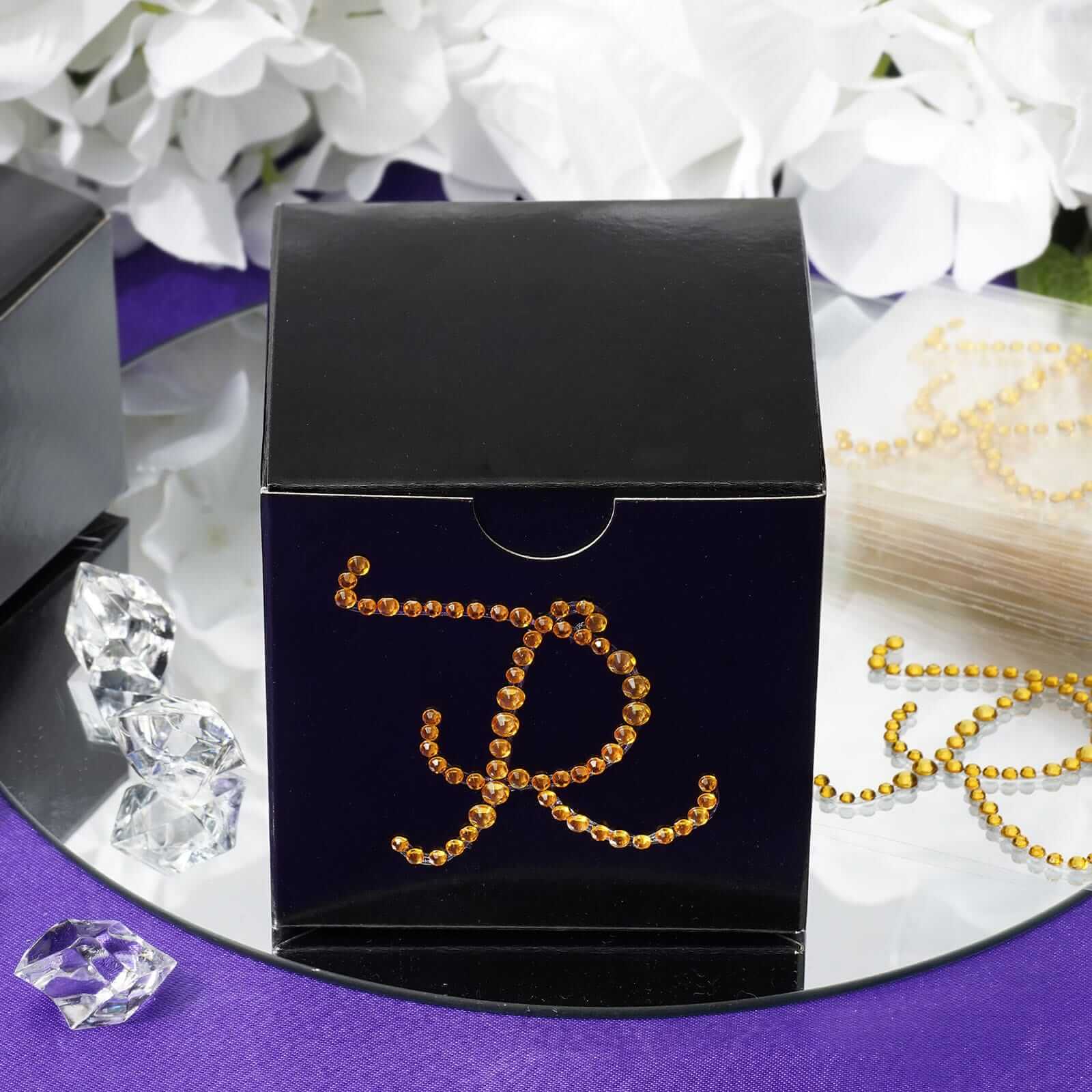 12 Pack Gold Rhinestone Monogram Letter Jewel Sticker Self Adhesive DIY Diamond Decor 1.5" - Image 27