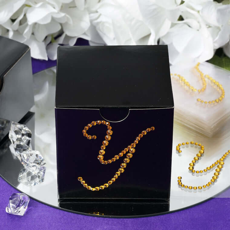 12 Pack Gold Rhinestone Monogram Letter Jewel Sticker Self Adhesive DIY Diamond Decor 1.5" - Image 34