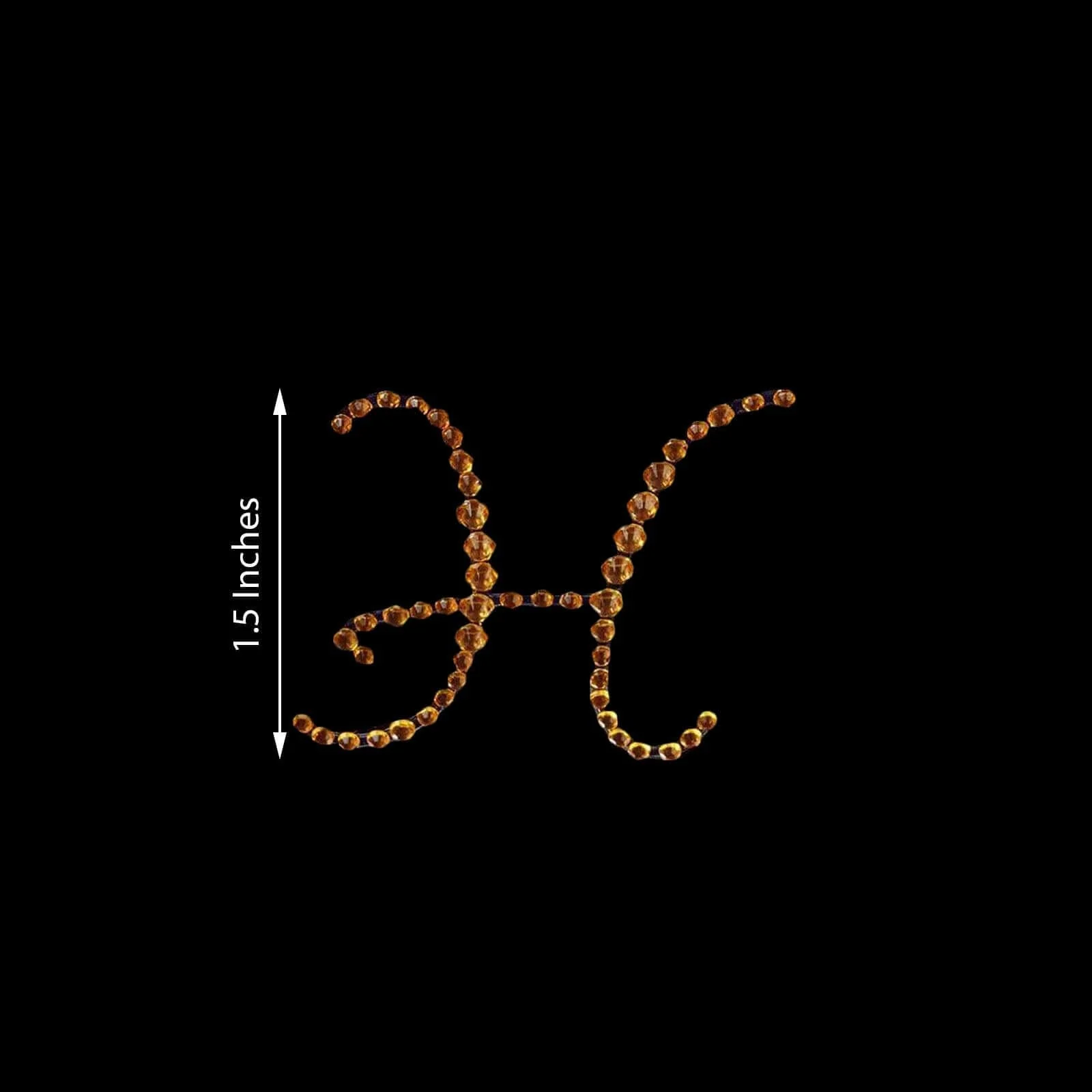 12 Pack Gold Rhinestone Monogram Letter "H" Jewel Sticker Self Adhesive DIY Diamond Decor 1.5" - Image 3