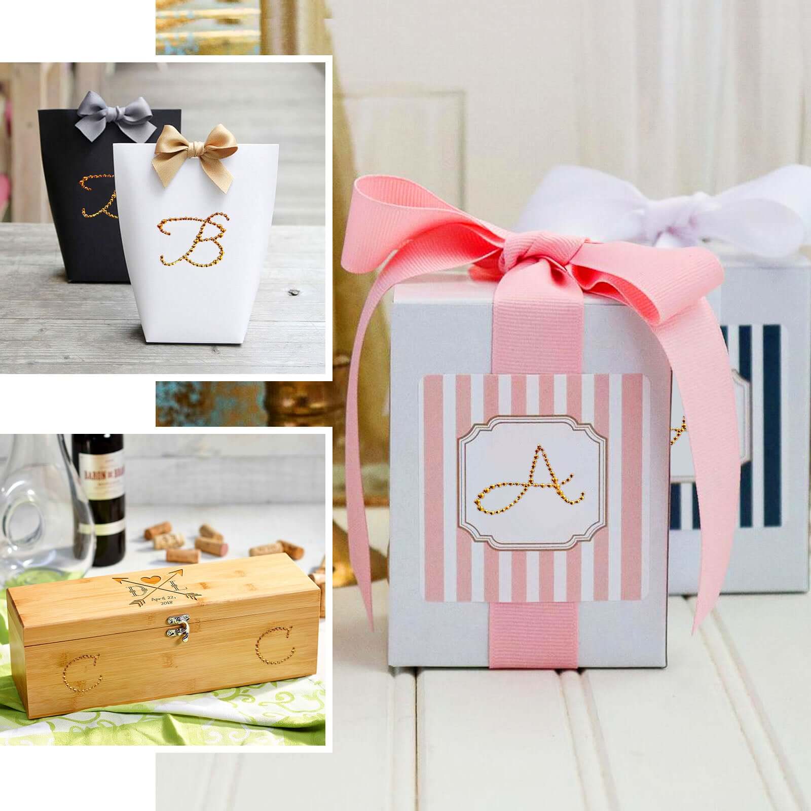 12 Pack Gold Rhinestone Monogram Letter "U" Jewel Sticker Self Adhesive DIY Diamond Decor 1.5" - Image 5