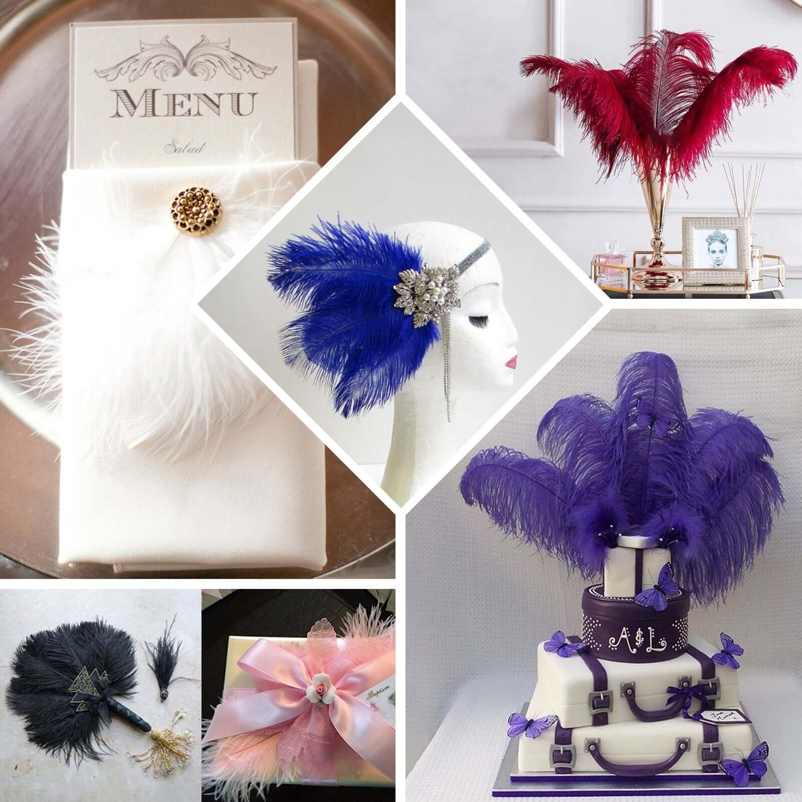 12 Pack Gold Natural Plume Real Ostrich Feathers, DIY Centerpiece Fillers 13"-15" - Image 5