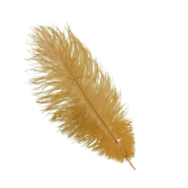 12 Pack Gold Natural Plume Real Ostrich Feathers, DIY Centerpiece Fillers 13"-15" - Image 6