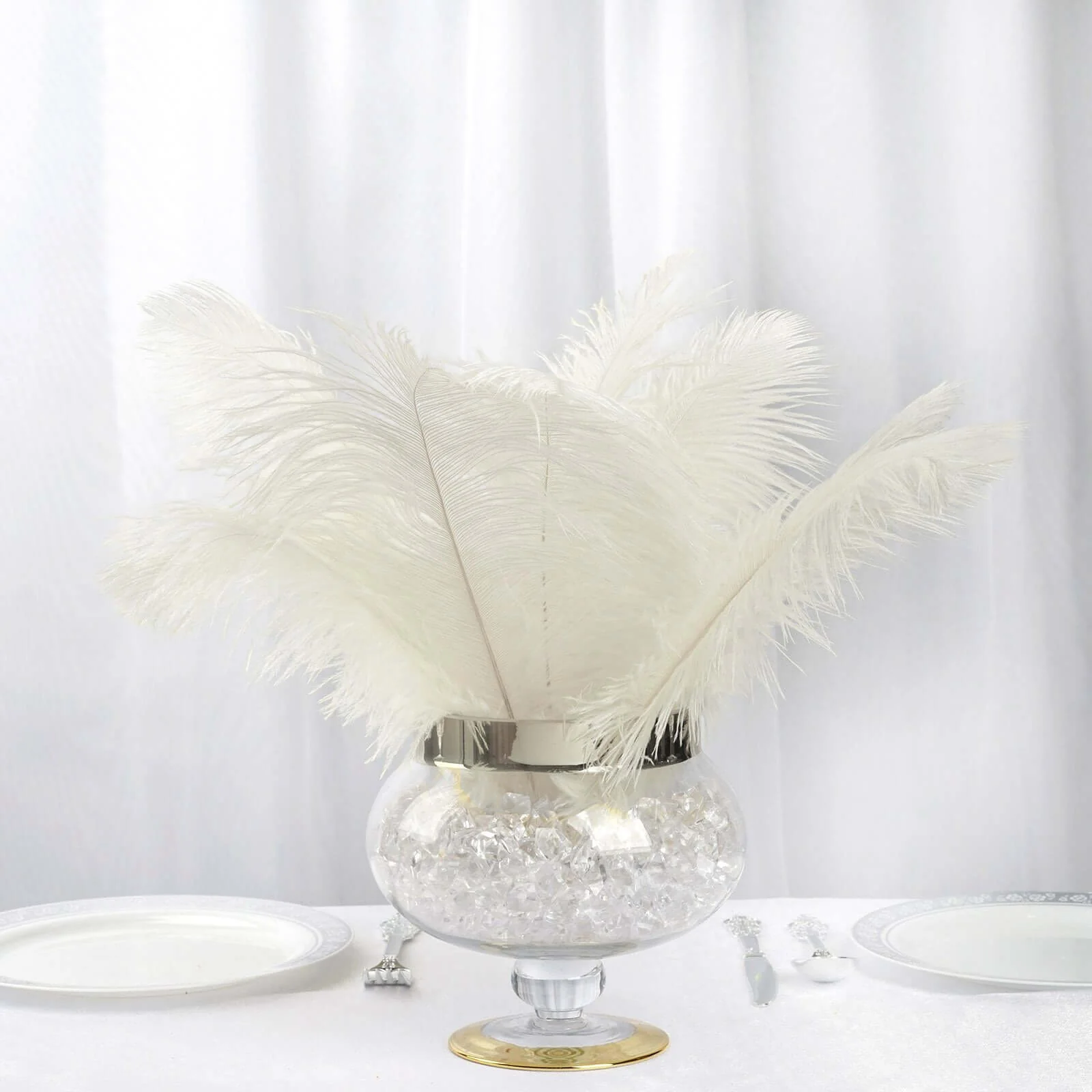 12 Pack Ivory Natural Plume Real Ostrich Feathers, DIY Centerpiece Fillers 13"-15" - Image 7