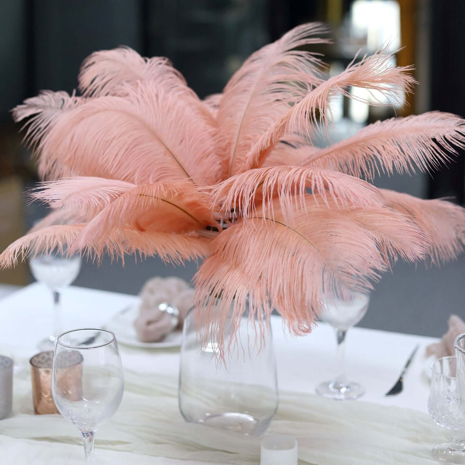 12 Pack Mauve Natural Plume Real Ostrich Feathers, DIY Centerpiece Fillers 13"-15" - Image 9