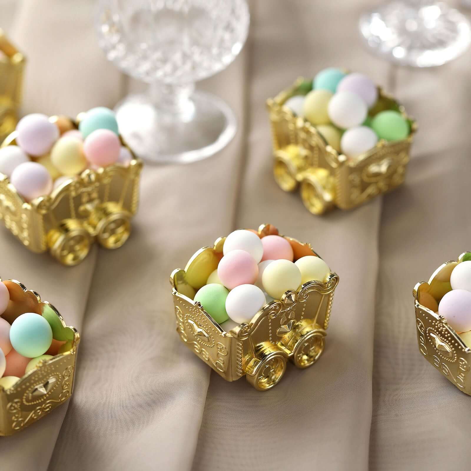 12 Pack Gold Mini Chariot Candy Container Gift Boxes, Small Treat Party Favor Boxes 2.5" - Image 10