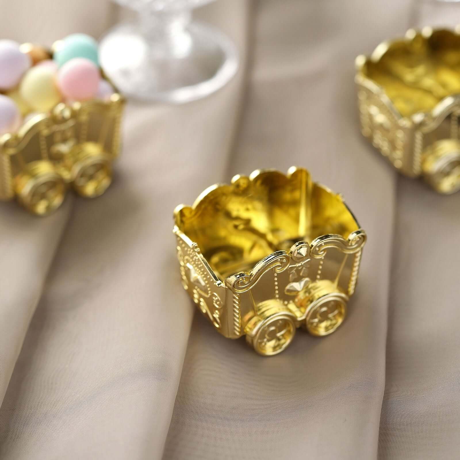 12 Pack Gold Mini Chariot Candy Container Gift Boxes, Small Treat Party Favor Boxes 2.5" - Image 6