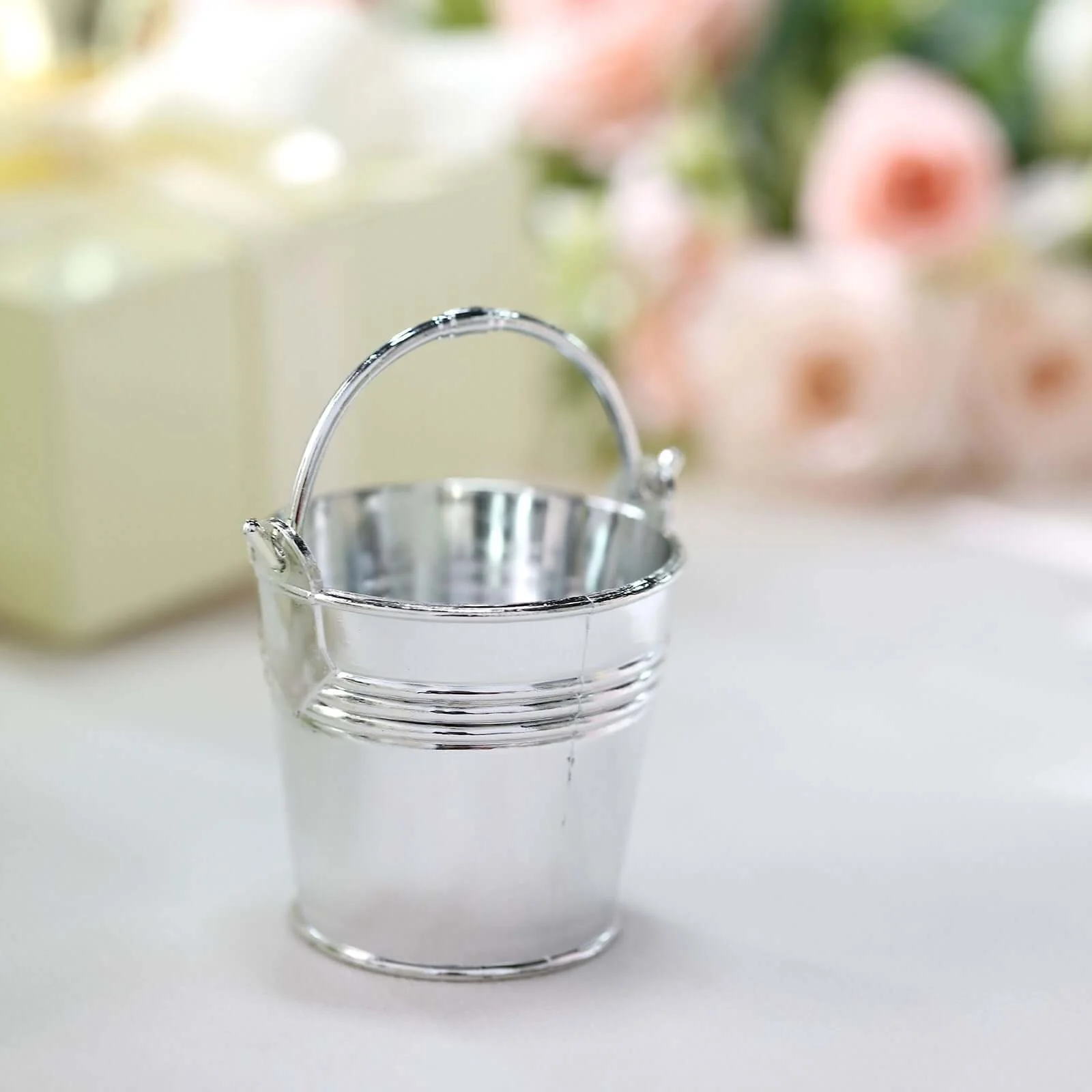 12 Pack Silver Mini Pail Bucket Candy Container Gift Boxes, Small Planter Treat Party Favor Boxes 2" - Image 12