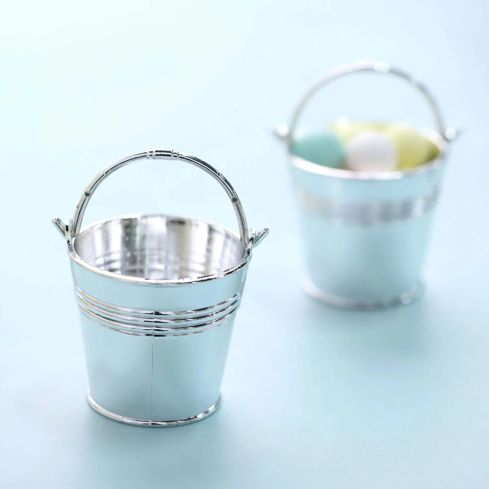 12 Pack Silver Mini Pail Bucket Candy Container Gift Boxes, Small Planter Treat Party Favor Boxes 2" - Image 13
