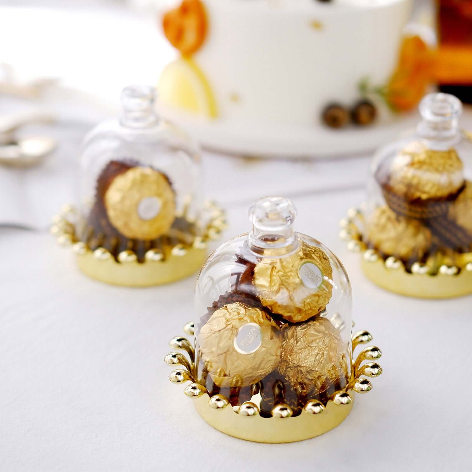 12 Pack Clear Gold Mini Crown Jar Candy Container Gift Boxes, Small Treats Party Favor Boxes With Dome Lid 4" - Image 2