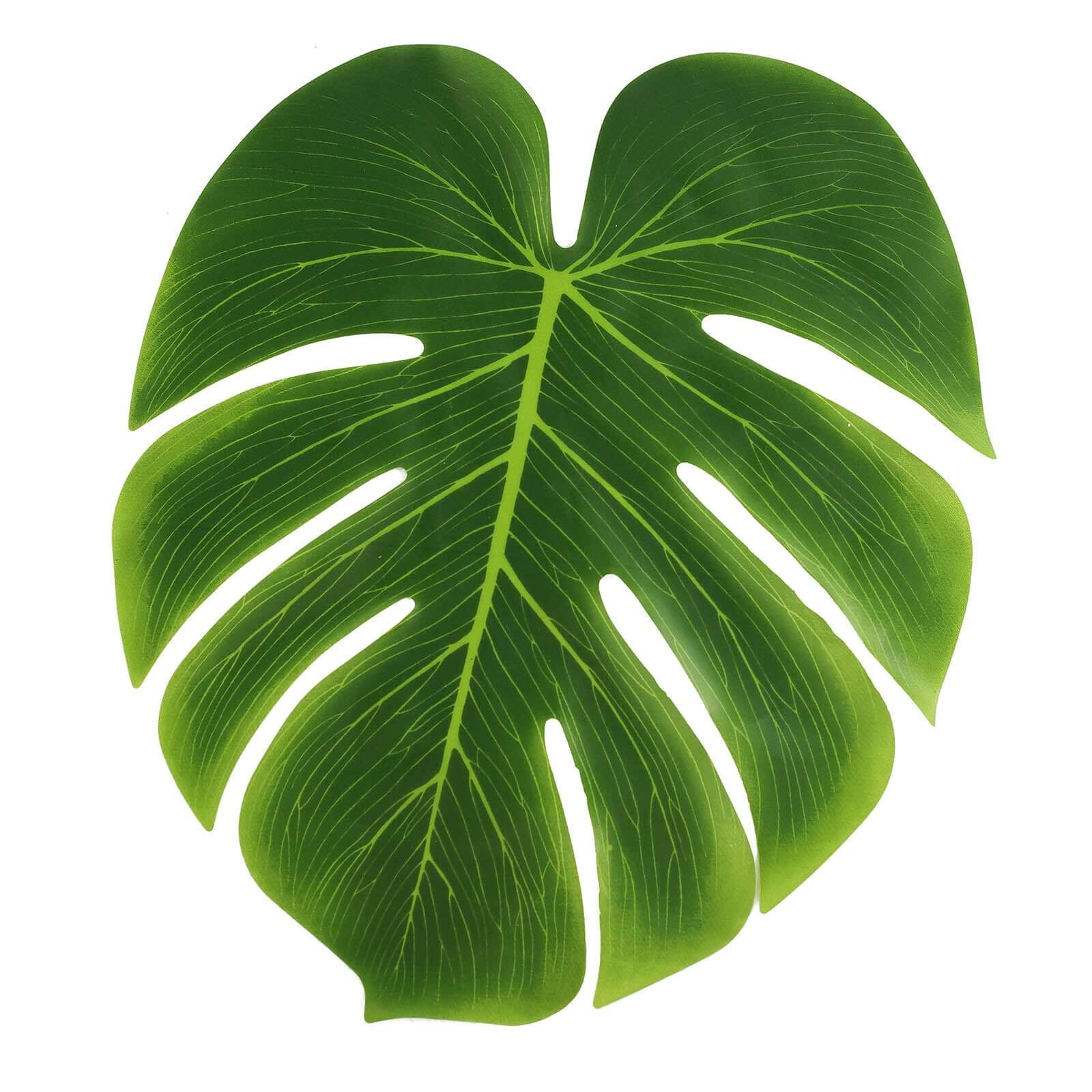 12-Pack Artificial Monstera Palm Leaves Green - Large Tropical Leaf Placemat Table Runner Decor for Luau Jungle Beach Theme Parties - Image 7