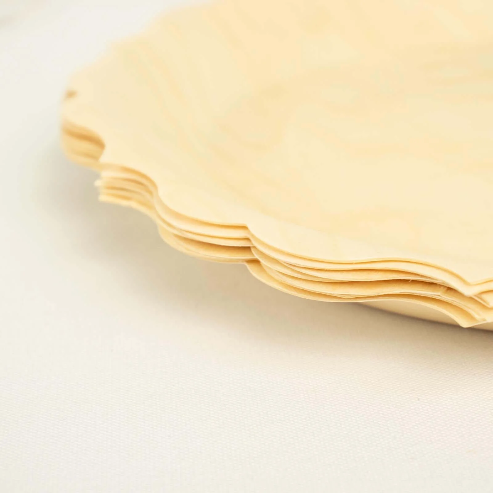 12-Pack Birchwood Round Dinner Plates 9" Natural with Scalloped Rim - Eco Friendly Wooden Disposable Plates for Rustic Themes & Outdoor Dining - Image 11