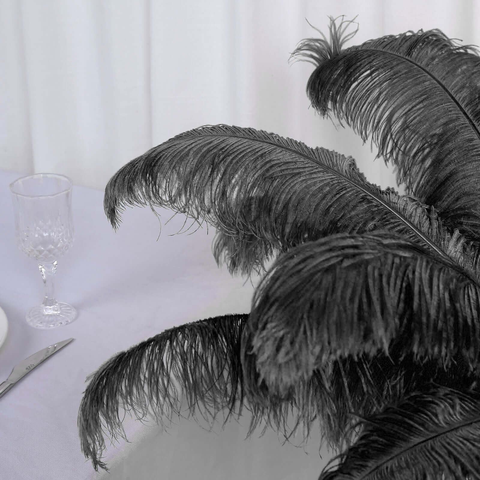 12 Pack Black Natural Plume Ostrich Feathers Centerpiece Filler 24"-26" - Image 8