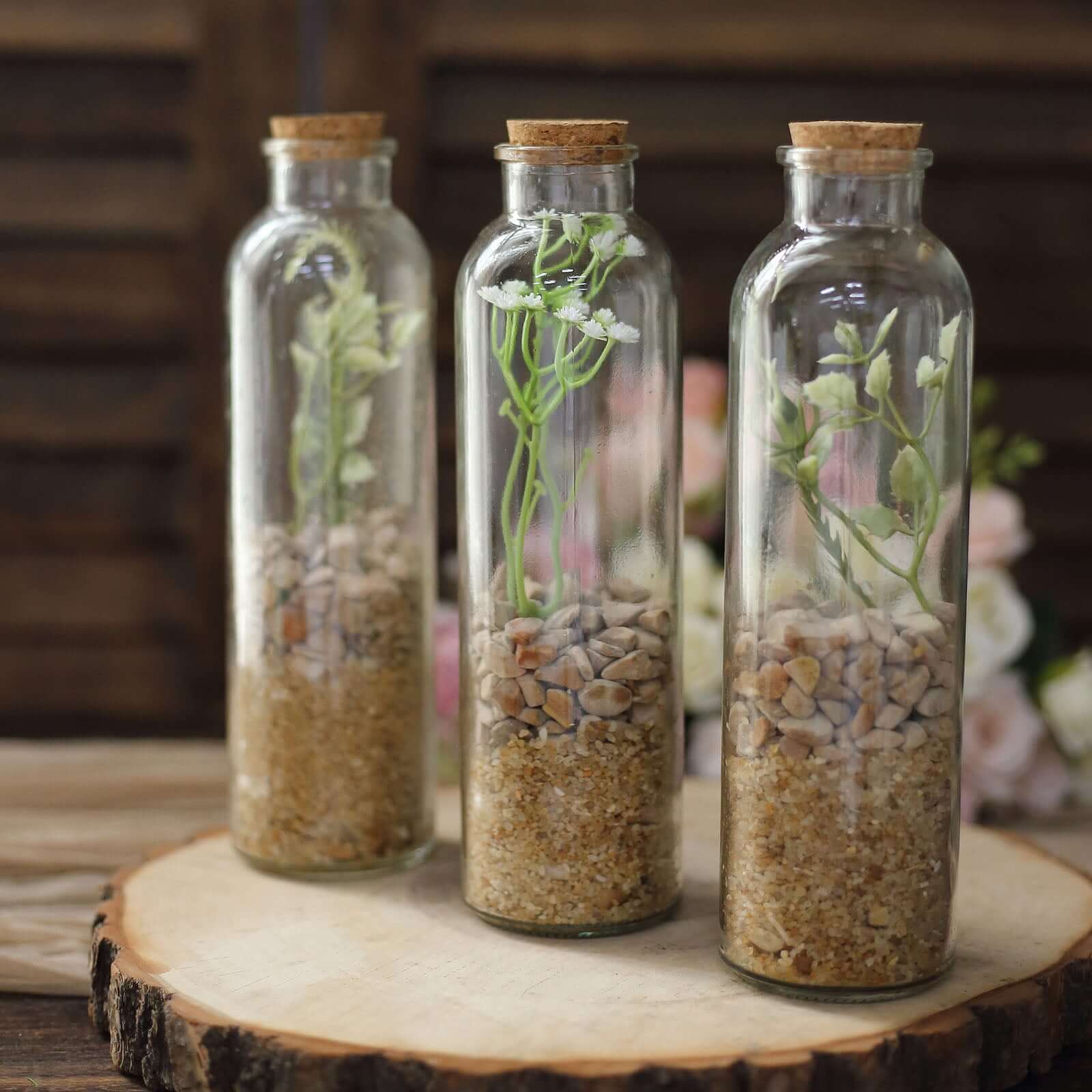 12-Pack Clear Glass Storage Jars 9" Round Design with Cork Stoppers - Refillable 16oz Bottles for Pantry & Decor - Image 10