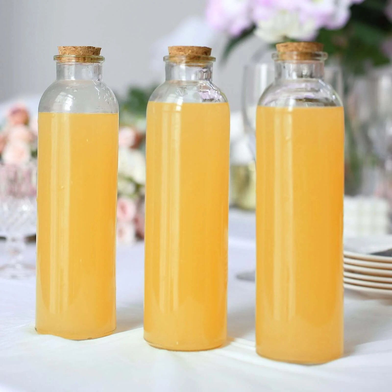 12-Pack Clear Glass Storage Jars 9" Round Design with Cork Stoppers - Refillable 16oz Bottles for Pantry & Decor - Image 5