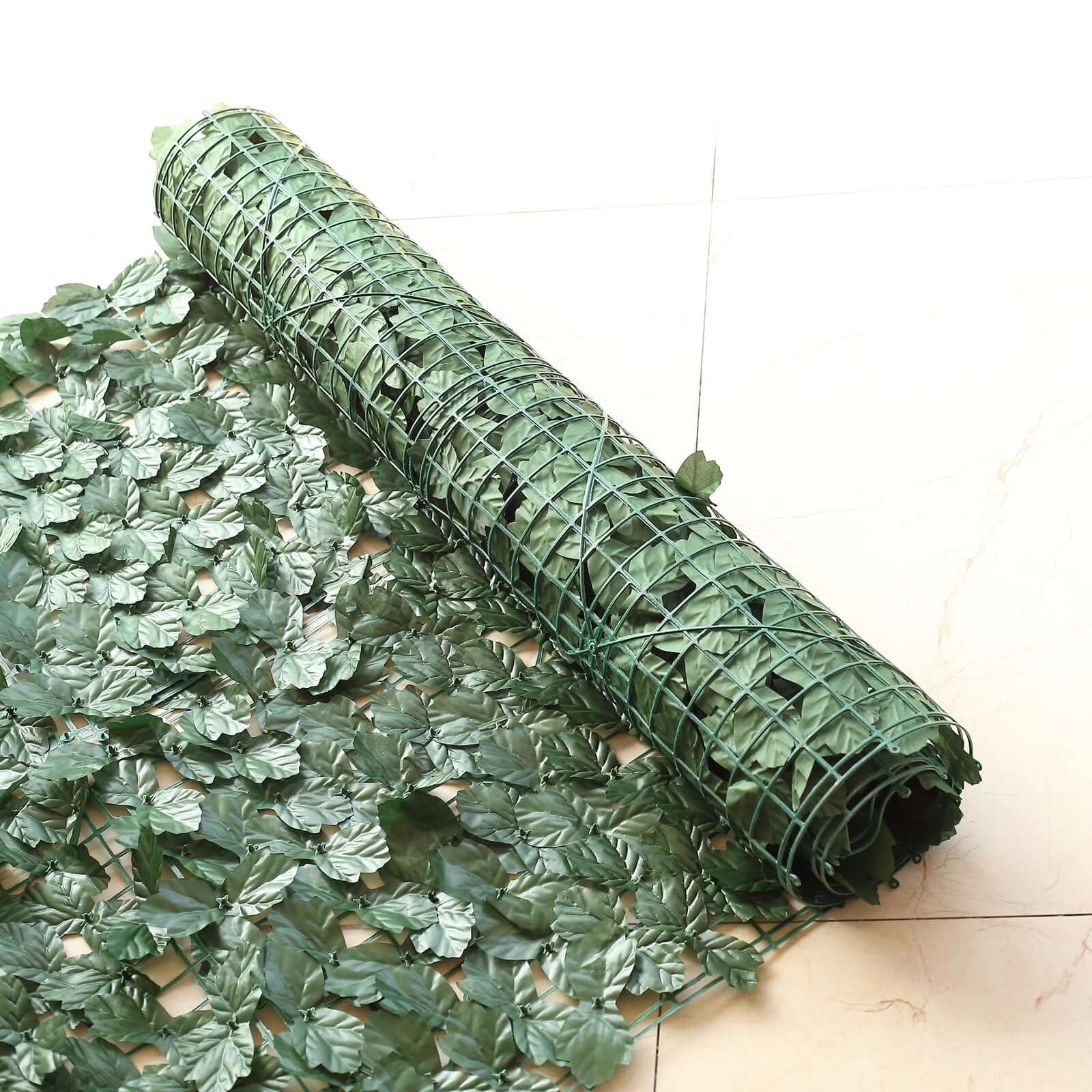 12 Pack Dark Green Artificial Ivy Privacy Screen Fence Wall Panel, Faux Leaf Hedge Greenery Garden Decor - 32 Sq. ft. - Image 2