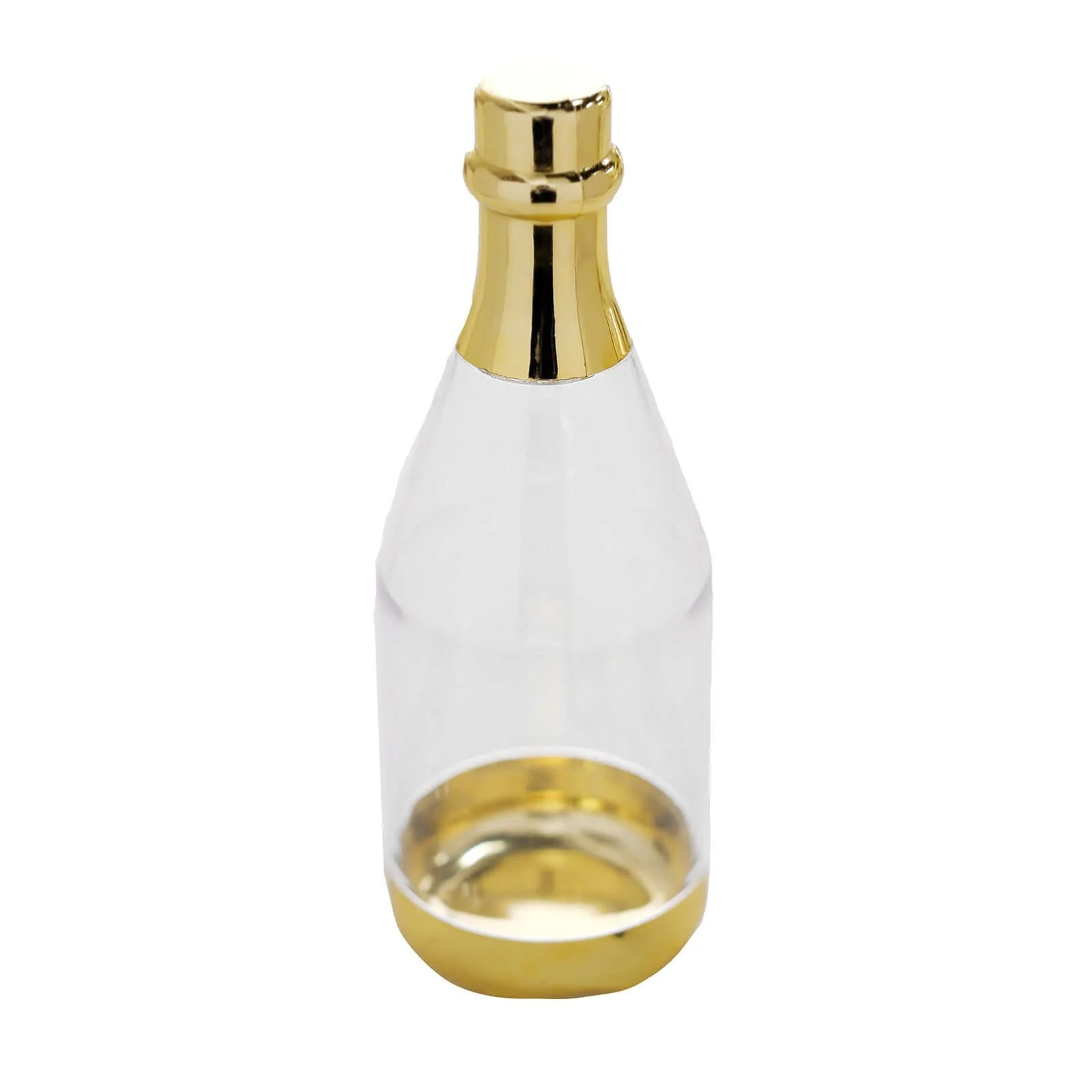 12-Pack Fillable Mini Champagne Bottle Candy Container 6" Clear Gold - Transparent Candy Treat Favor Containers - Image 7