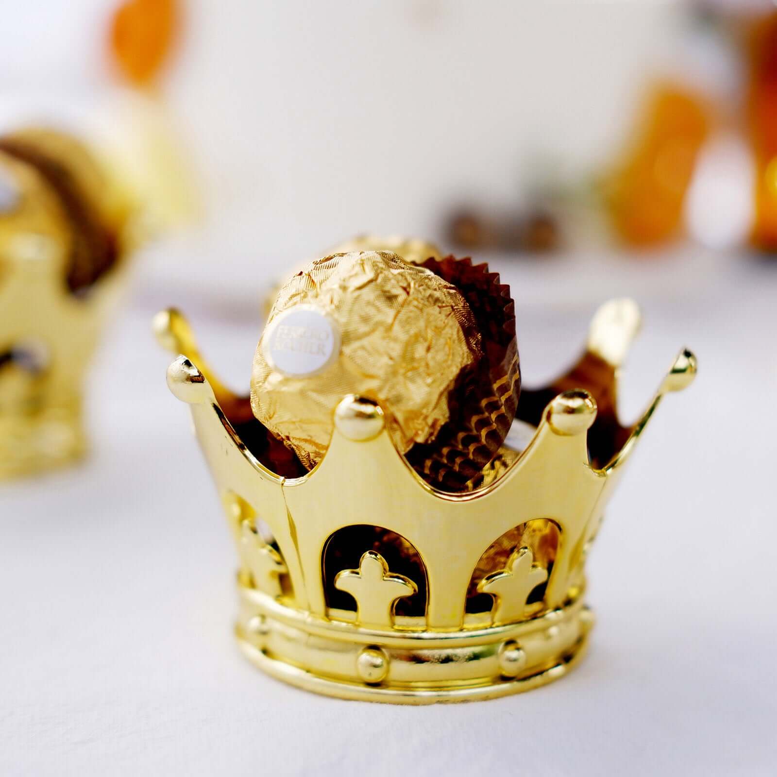 12-Pack Fillable Mini Crown Candy Container 3" Gold - Princess Crown Baby Shower Candy Treat Favor Containers - Image 6