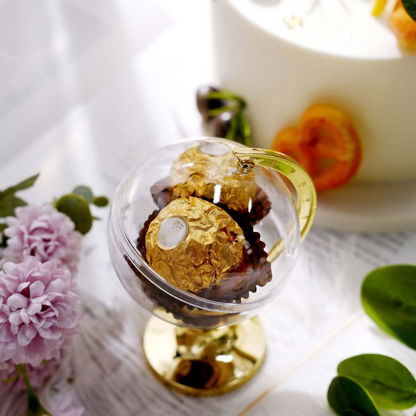 12-Pack Fillable Mini Globe Candy Container 4.5" Clear Gold - Candy Treat Favor Containers - Image 6