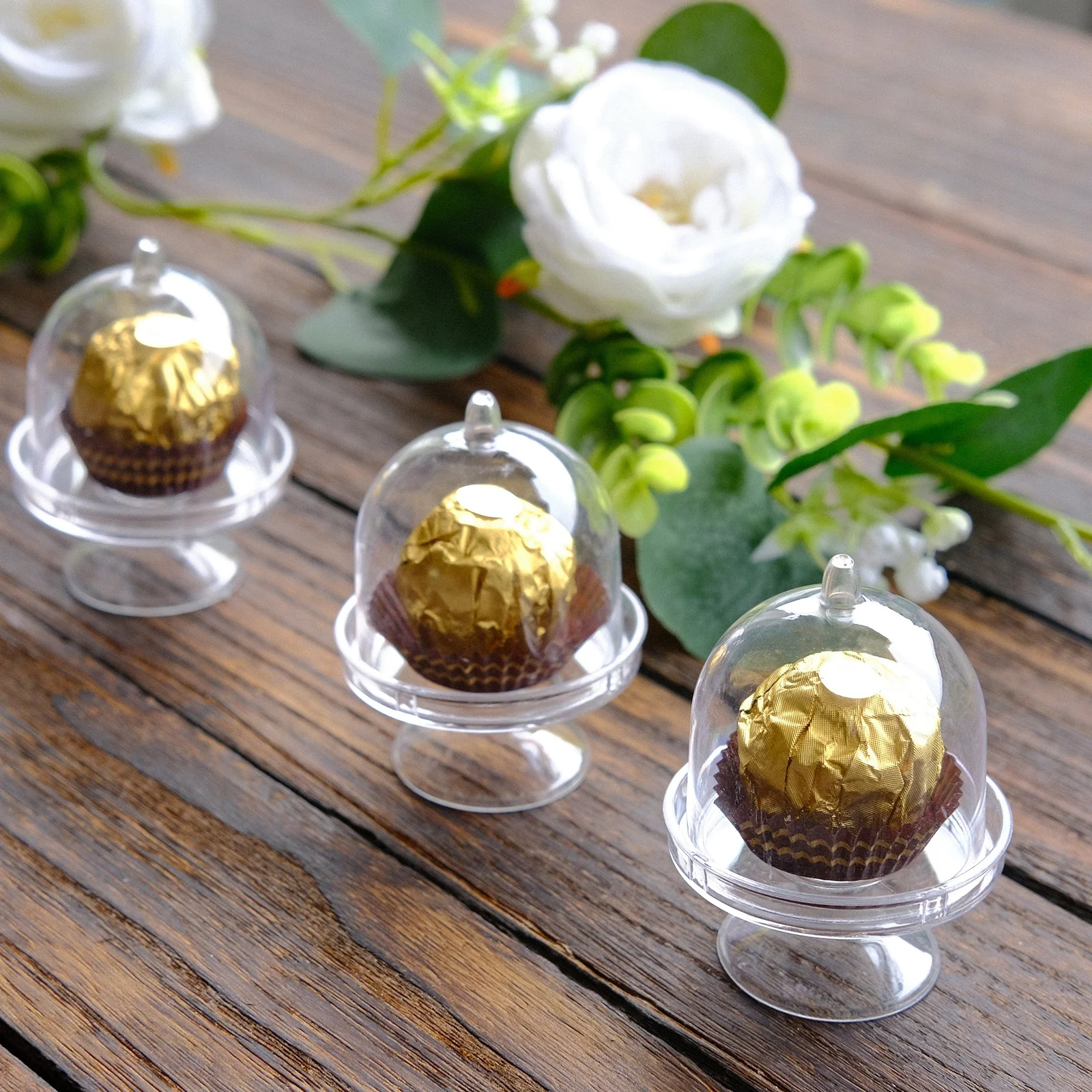 12-Pack Fillable Mini Pedestal Candy Container 3" Clear - Candy Treat Favor Containers with Dome Lid - Image 7