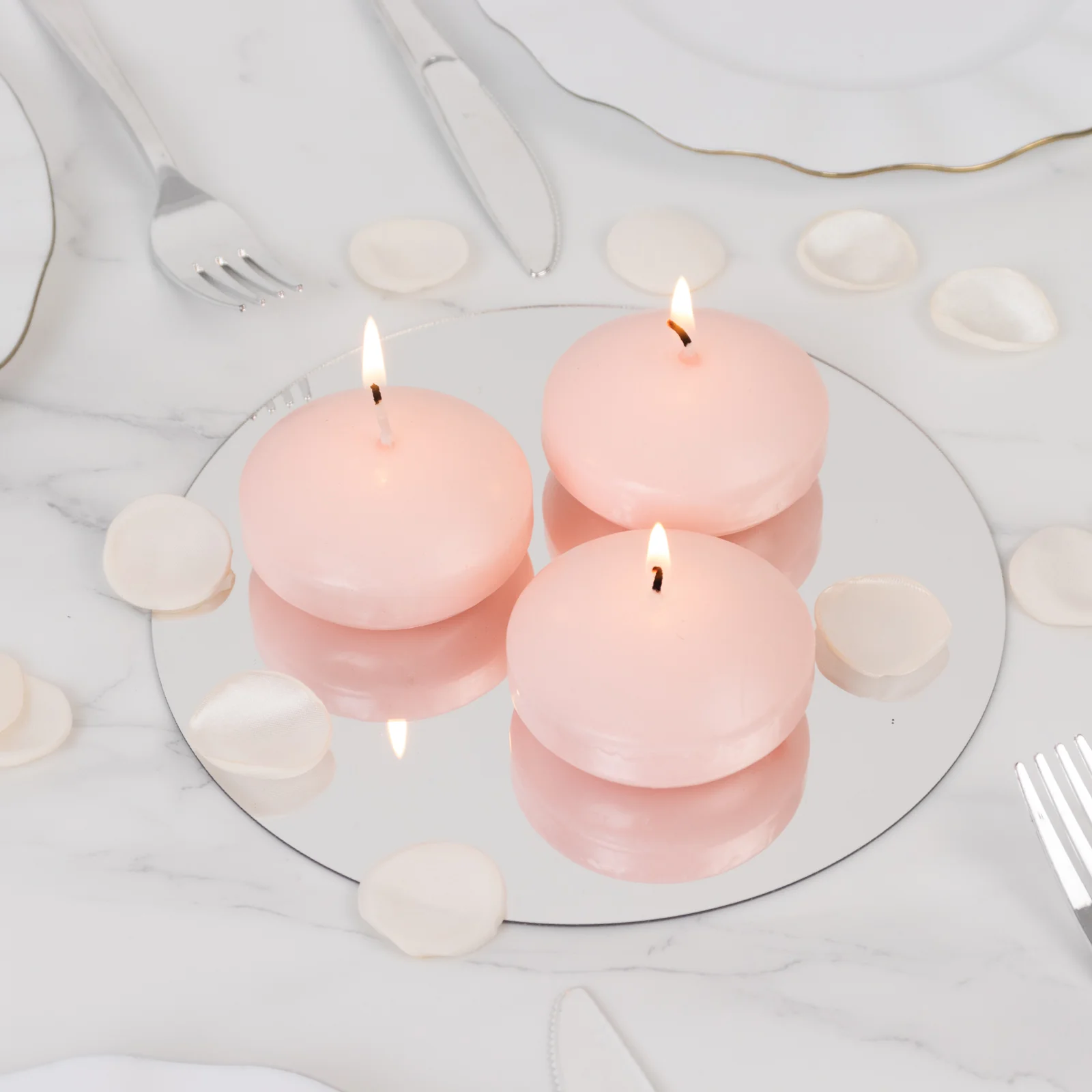 12 Pack Blush Floating Candles, 3" Unscented Dripless Wax Discs for Centerpieces - Image 10