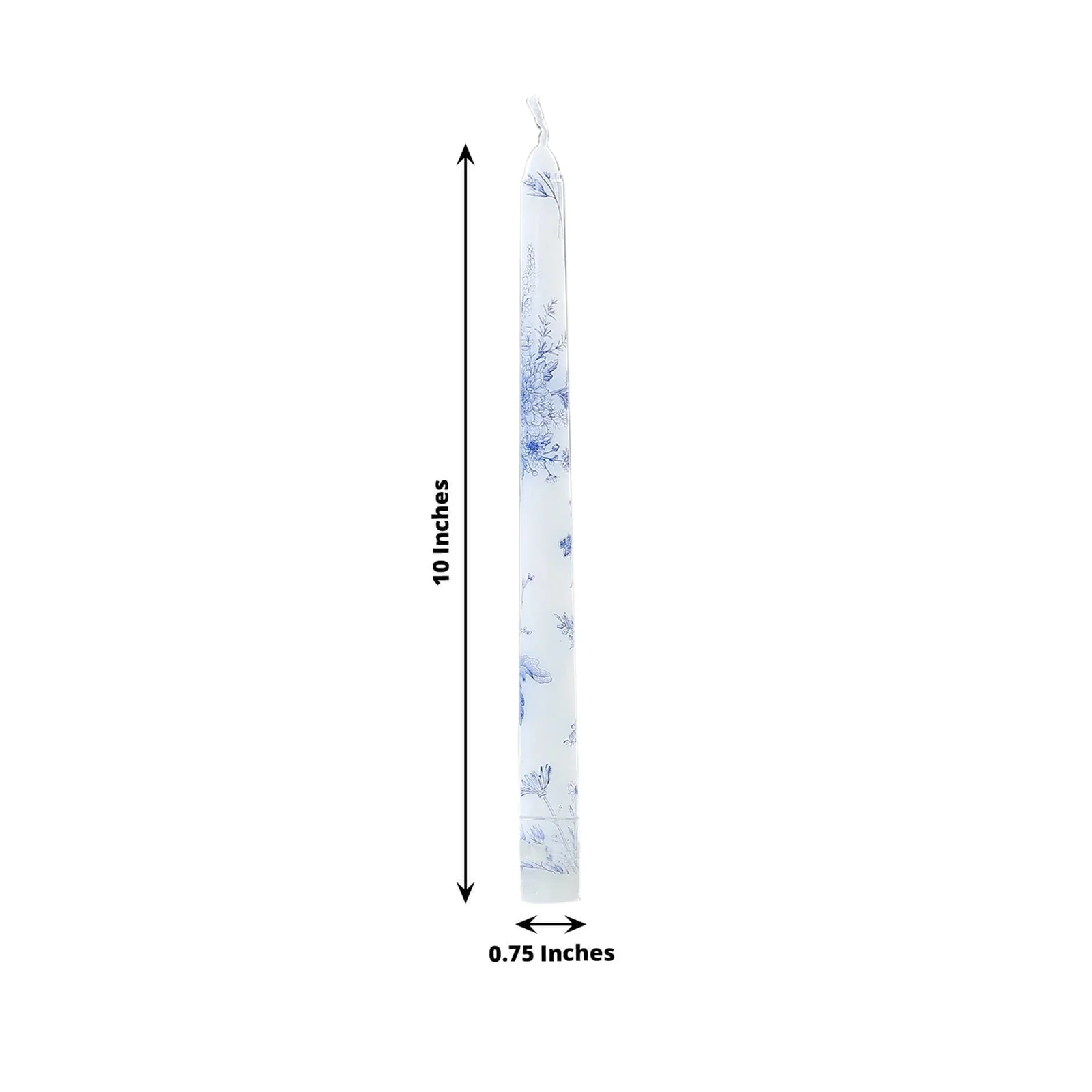 12 Pack French Toile Wax Taper Candles White and Blue Unscented Candles - 10" - Image 2