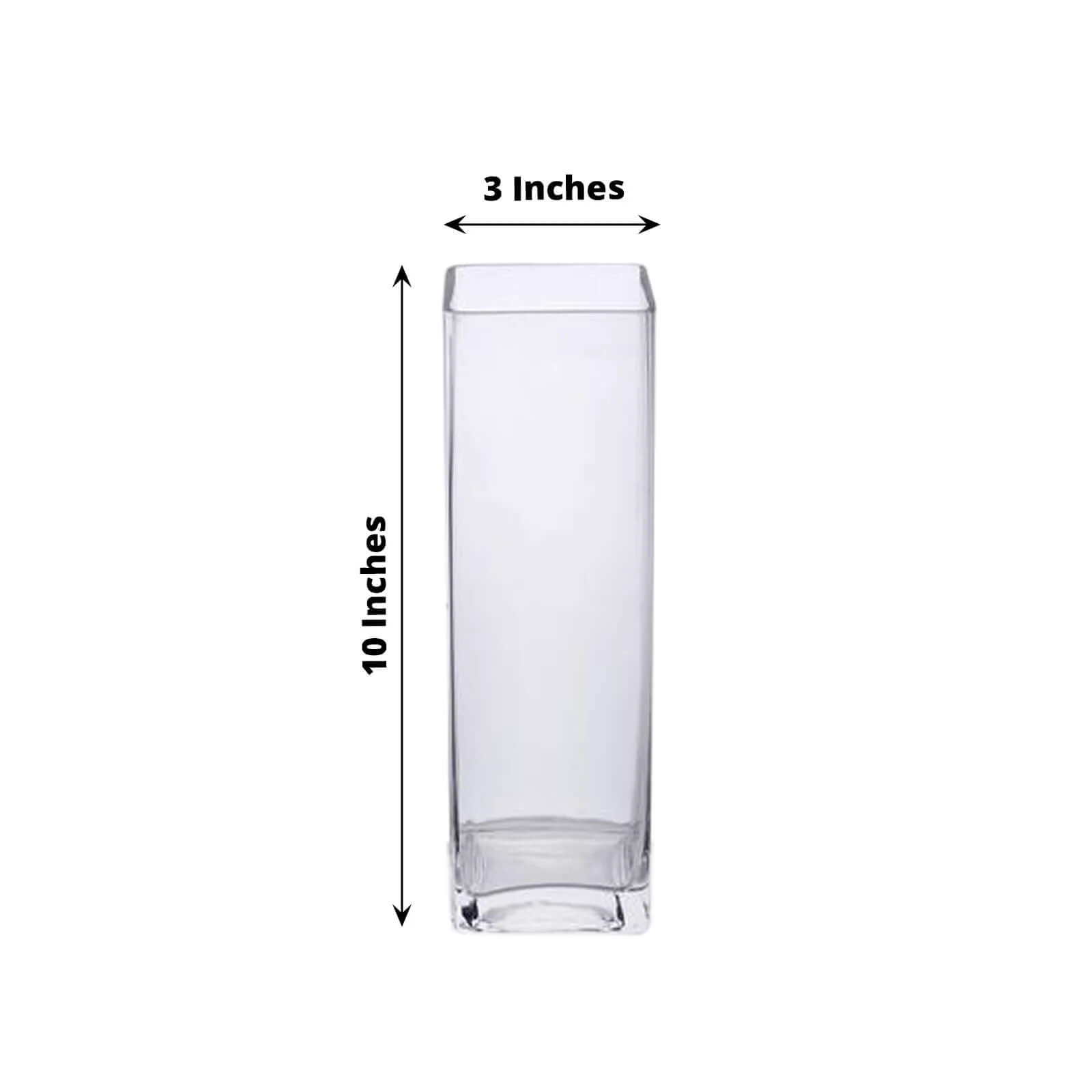 12-Pack Glass Cylinder Vases Square Design 10" Clear - Heavy Duty Flower Centerpieces for Events - Image 3