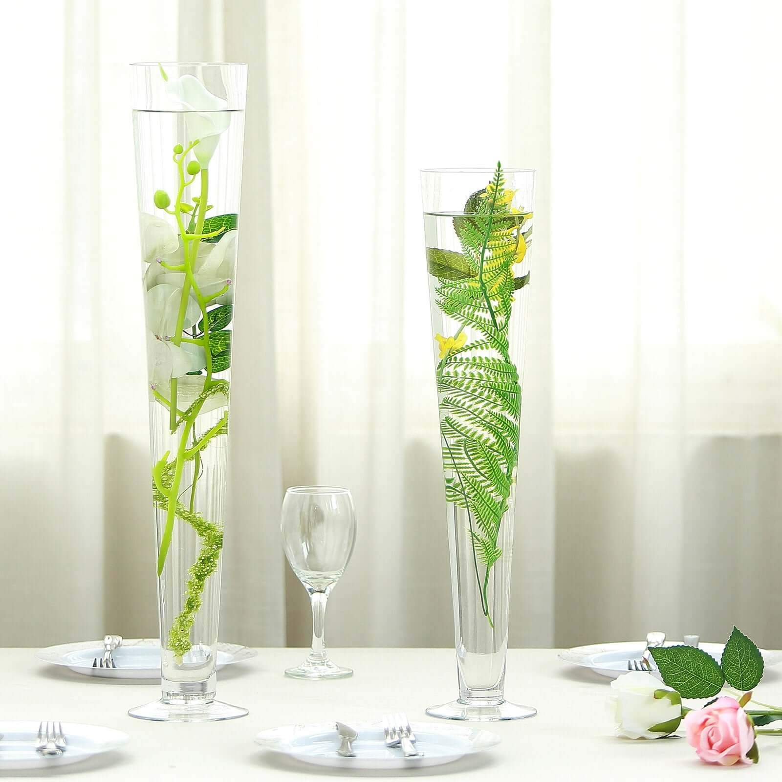 12-Pack Glass Trumpet Vases 20" Clear - Heavy Duty Design for Polished Floral Centerpieces - Image 8