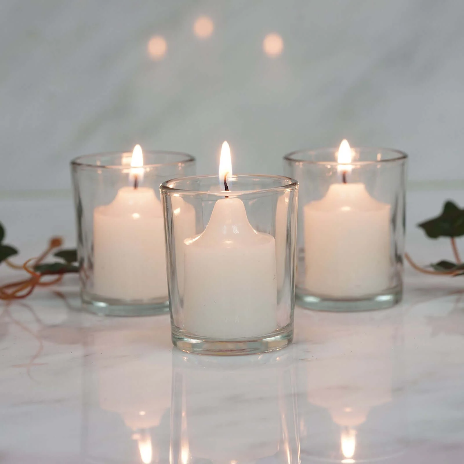 12-Pack Glass Votive Candle Holders 2.5" Clear - Tealight Holder Set for Weddings and Events - Image 7