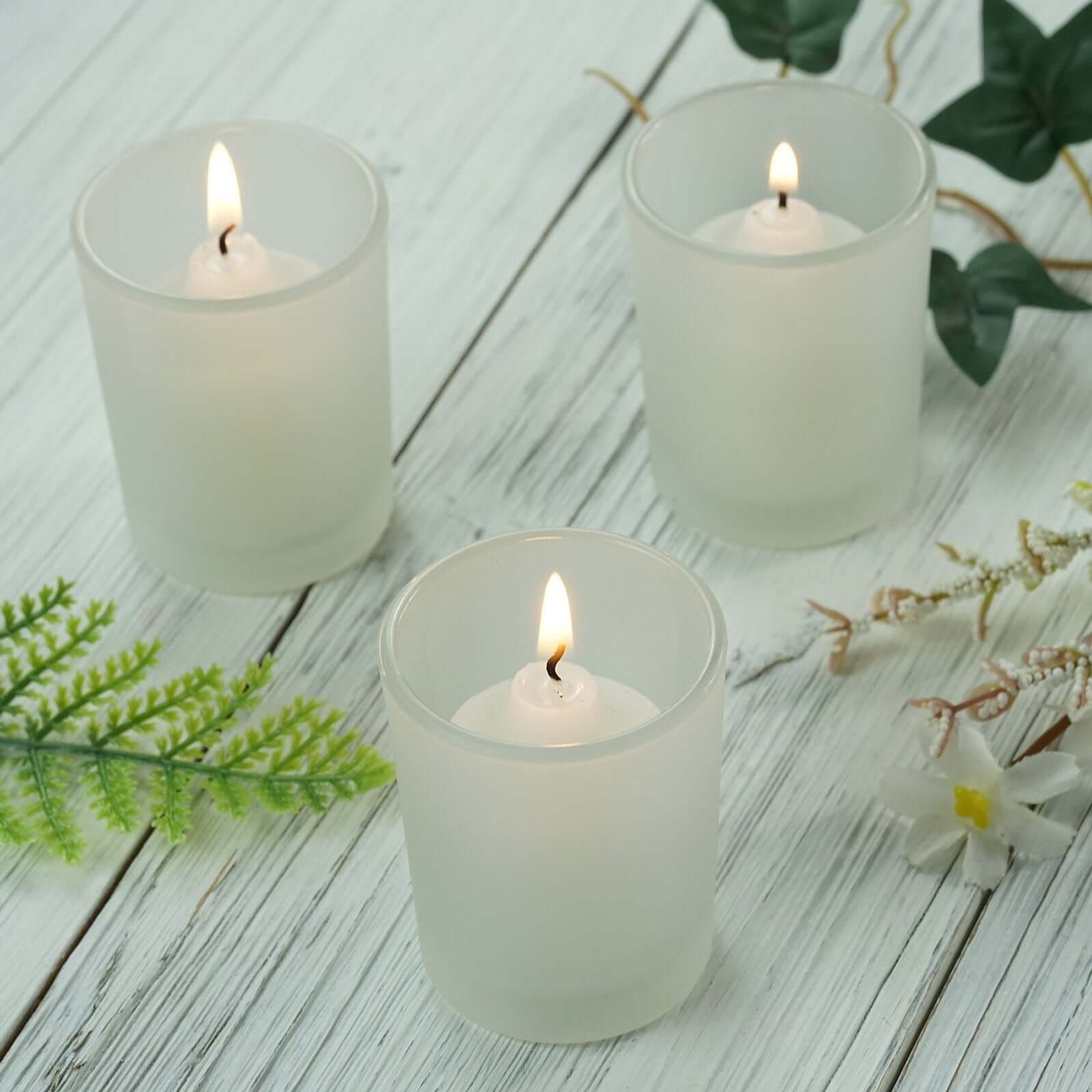 12-Pack Glass Votive Candle Holders 2.5" Frosted - Tealight Holder Set for Weddings and Events - Image 6