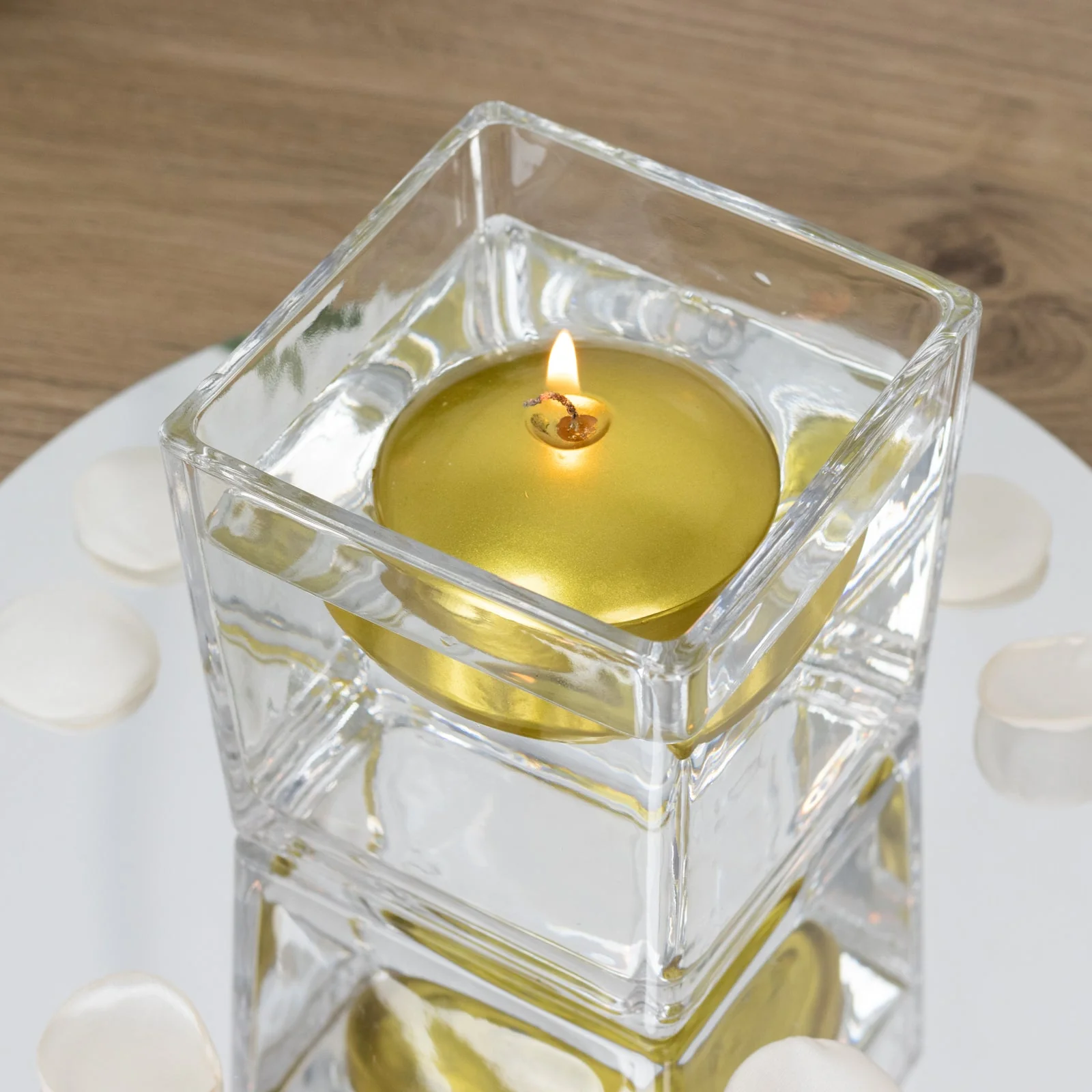 12 Pack Gold Floating Candles, 3" Unscented Dripless Wax Discs for Centerpieces - Image 5