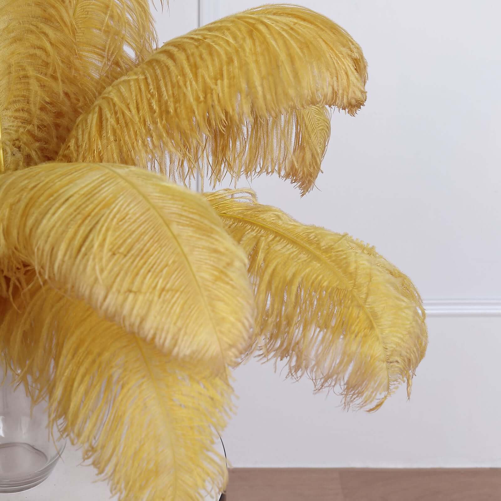 12 Pack Gold Natural Plume Ostrich Feathers Centerpiece Filler 24"-26" - Image 8