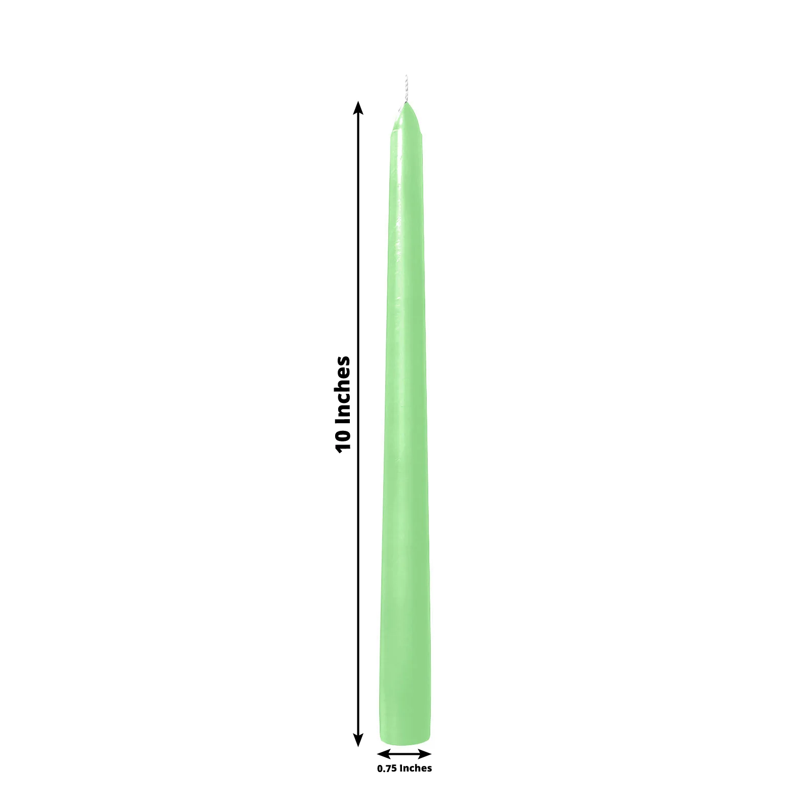 10-Pack Taper Candles 10" Premium Wax Design Apple Green - Unscented Candles - Image 3