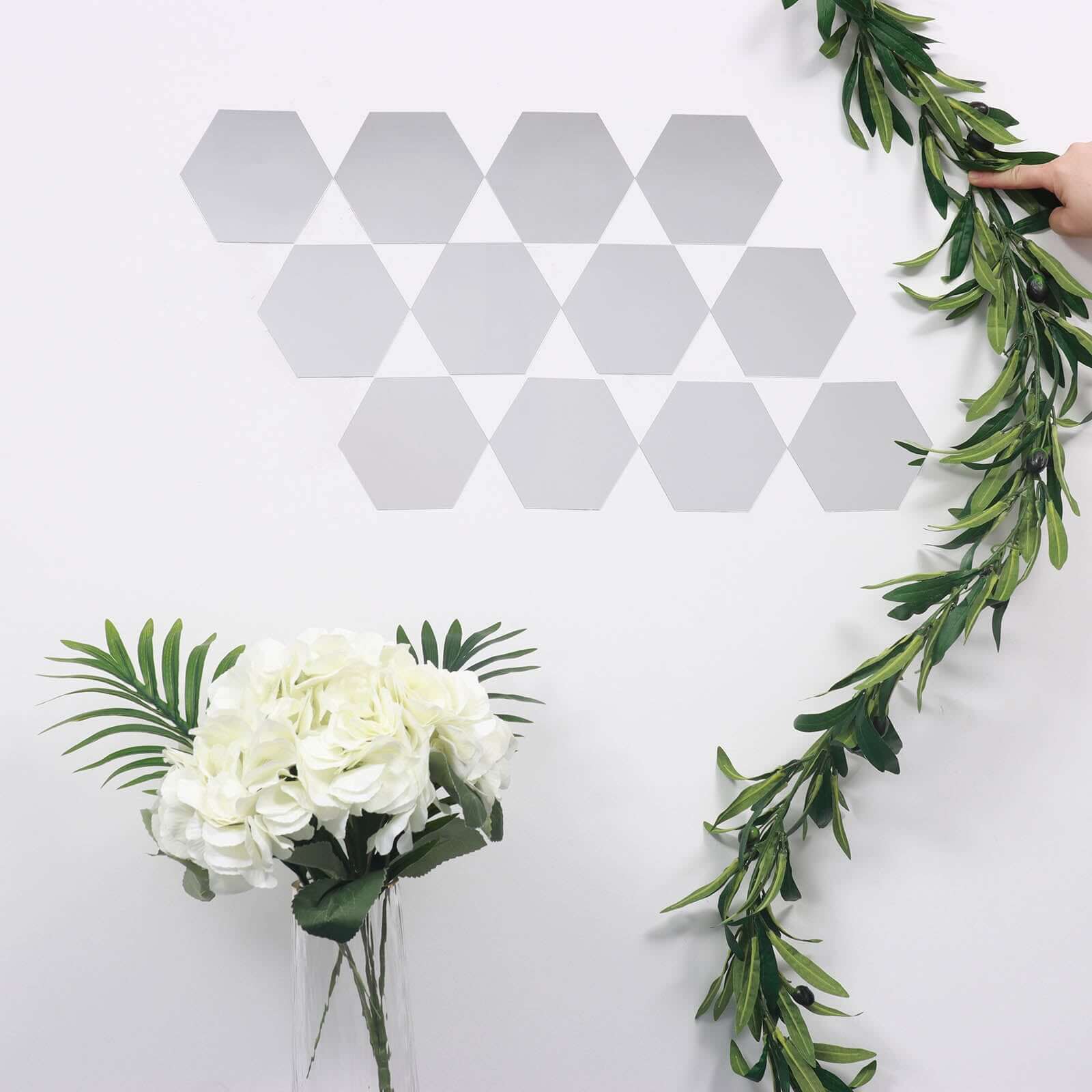 12 Pack Hexagon Acrylic Mirror Wall Stickers, Removable Wall Decals For Home Decor - 7" - Image 15