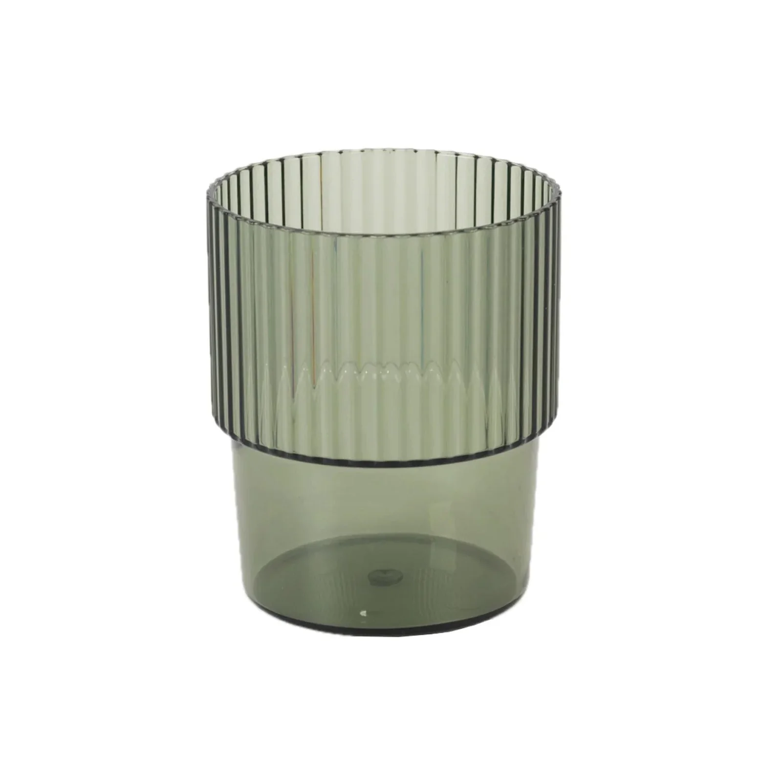 12-Pack Hunter Emerald Green Plastic Tumblers 7oz, Stackable Ribbed Pattern - Shatterproof Short Drinking Glasses - Image 8