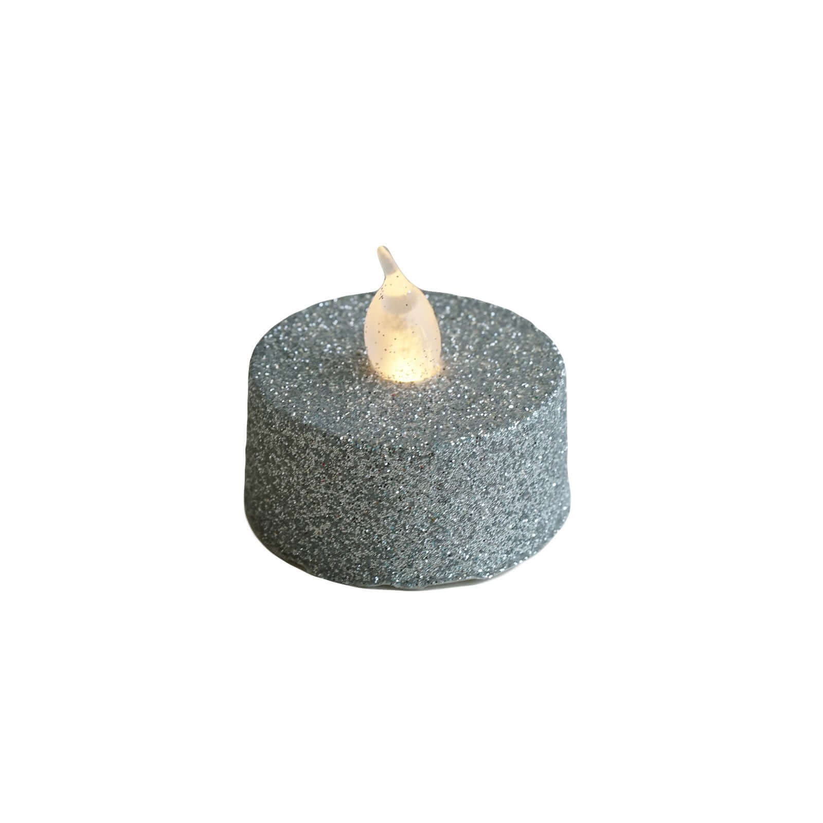 12-Pack LED Tealight Candles Silver Glitter Design - Flameless Battery Operated Lighting - Image 21