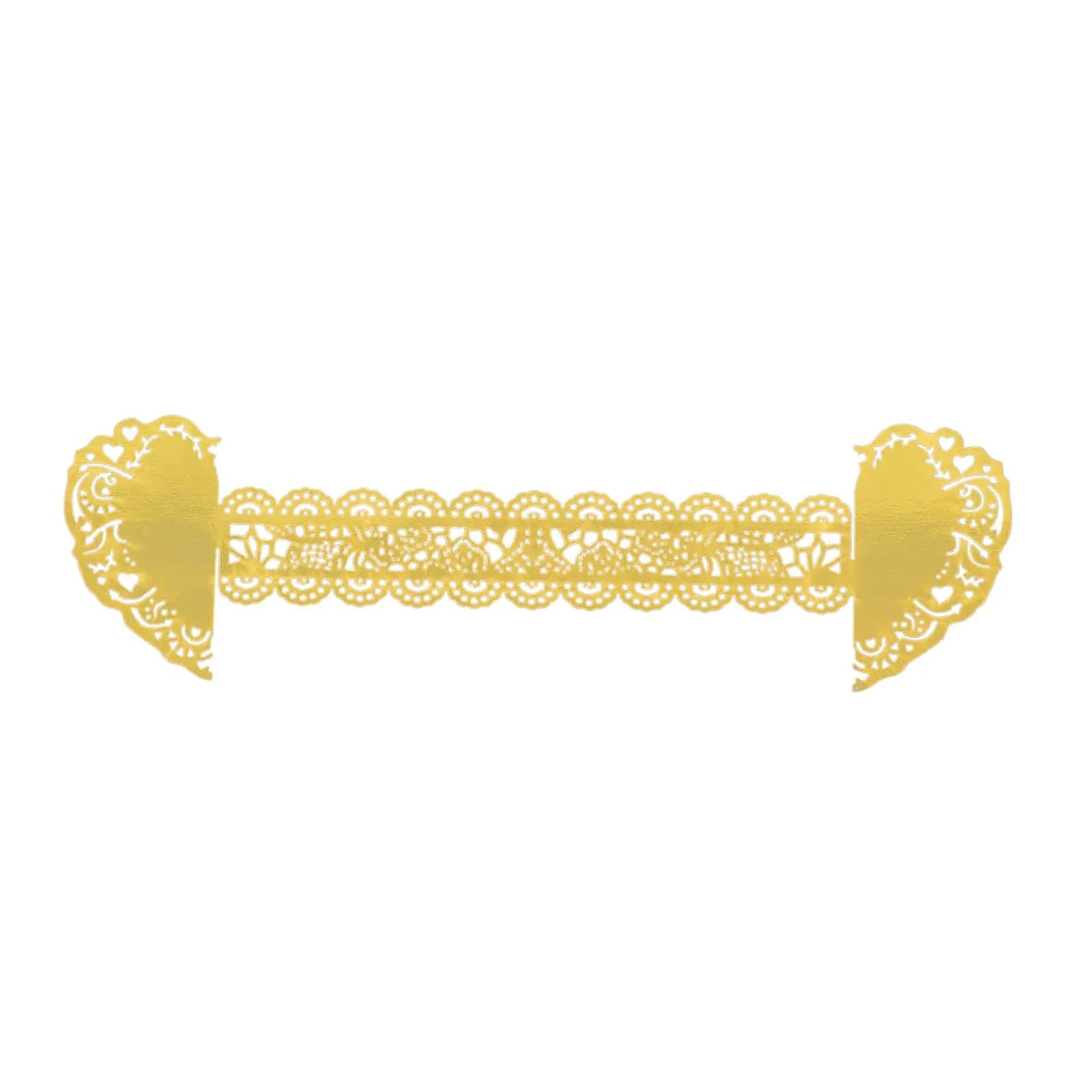 12 Pack Metallic Gold Foil Laser Cut Heart Paper Napkin Rings with Lace Pattern, Disposable Napkin Holders Bands - Image 12