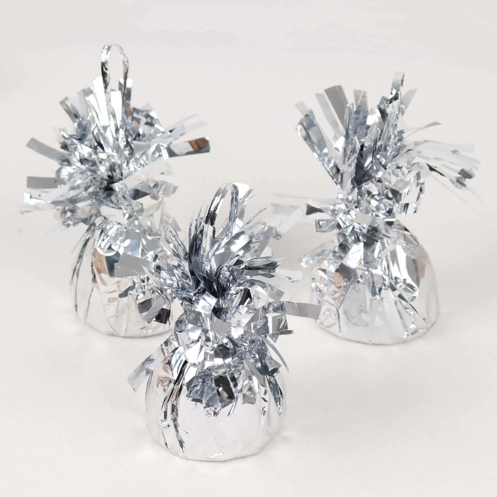 12 Pack Metallic Silver Foil Tassel Top Party Balloon Weights, 5.5oz 5" - Image 6