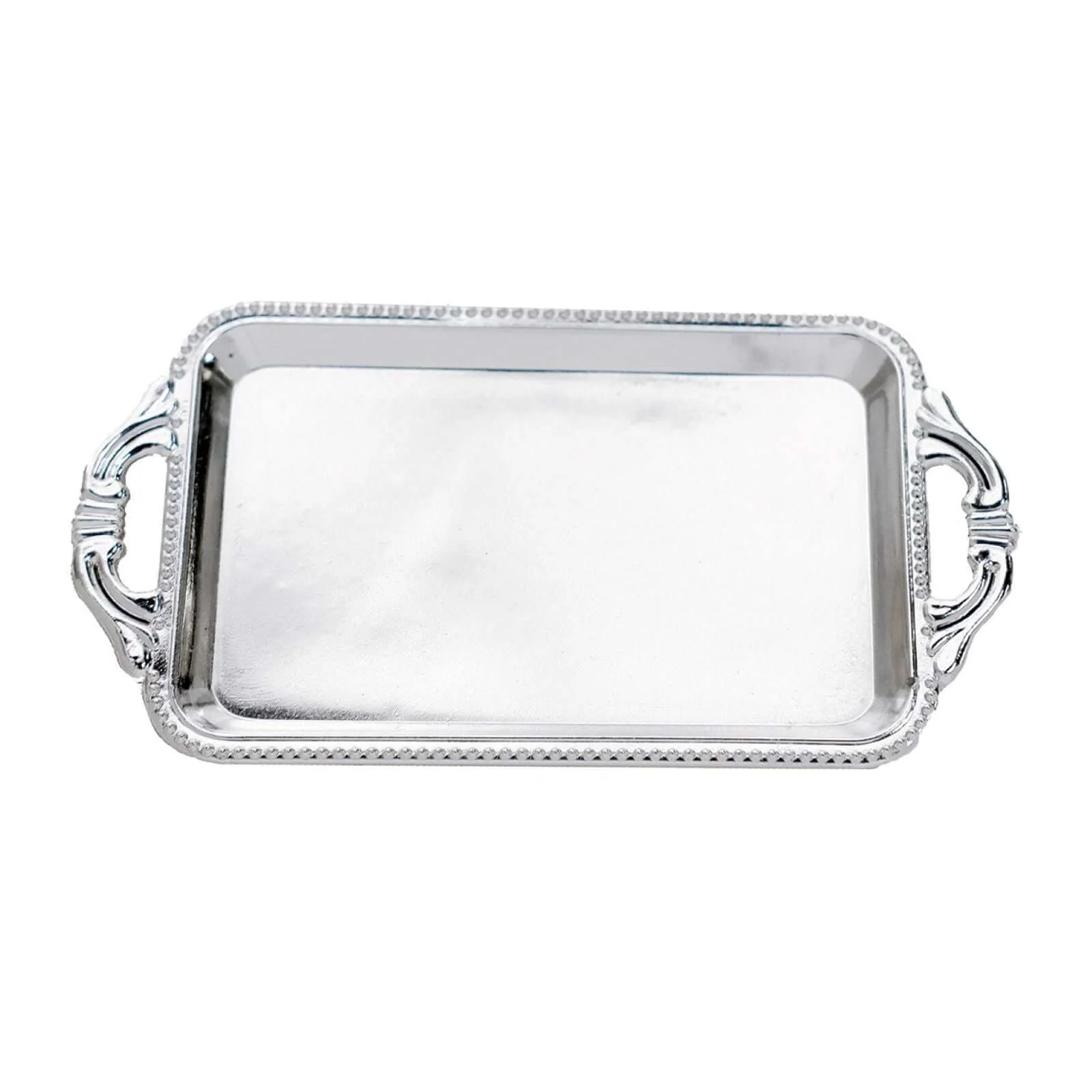 12-Pack Mini Party Favor Display Trays 4" Rectangular Design Silver - Small Serving Platters - Image 7