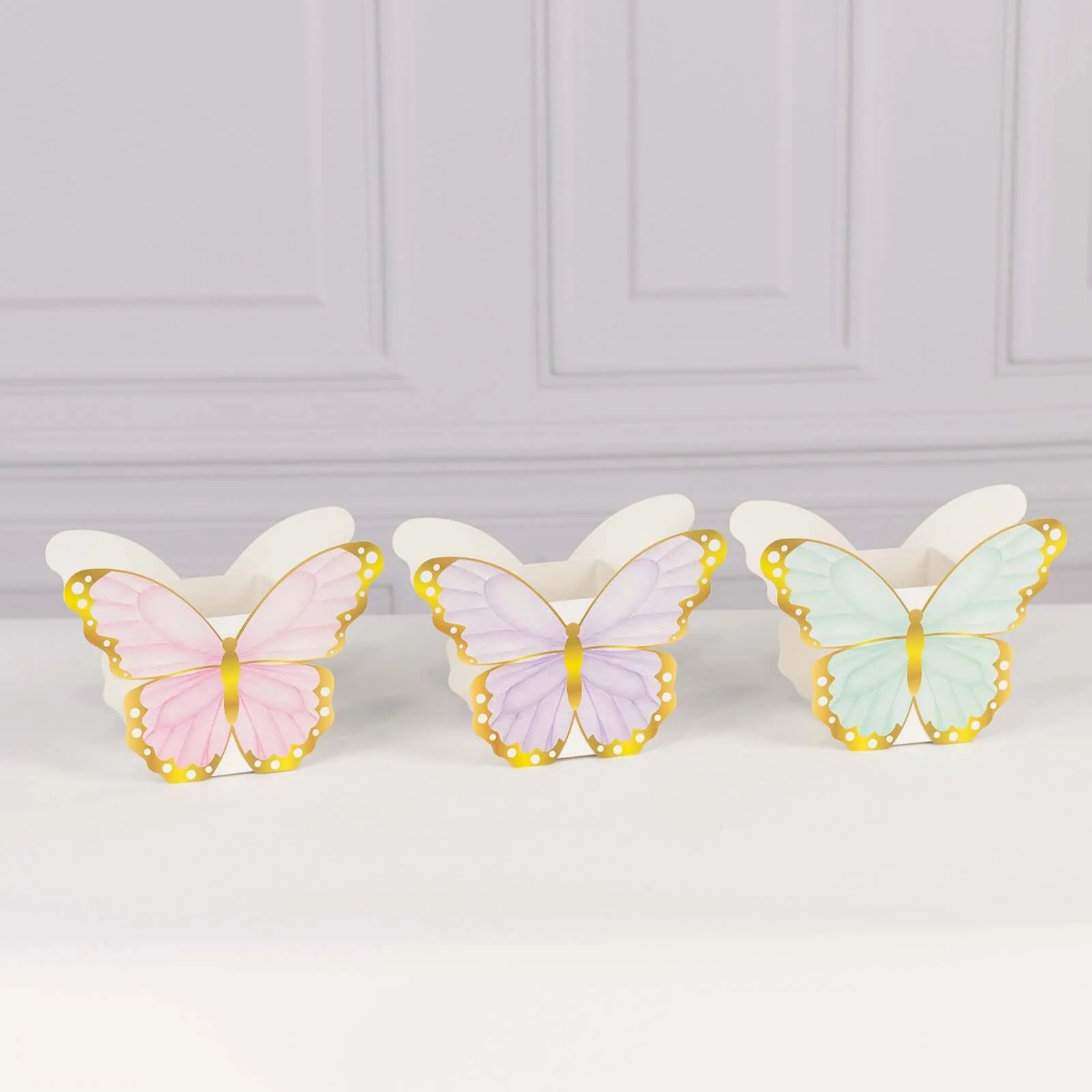 12 Pack Mixed Paper Butterfly Party Favor Boxes, Candy Gift Flower Boxes Centerpiece Tea Party Supplies - 6"x8" - Image 2