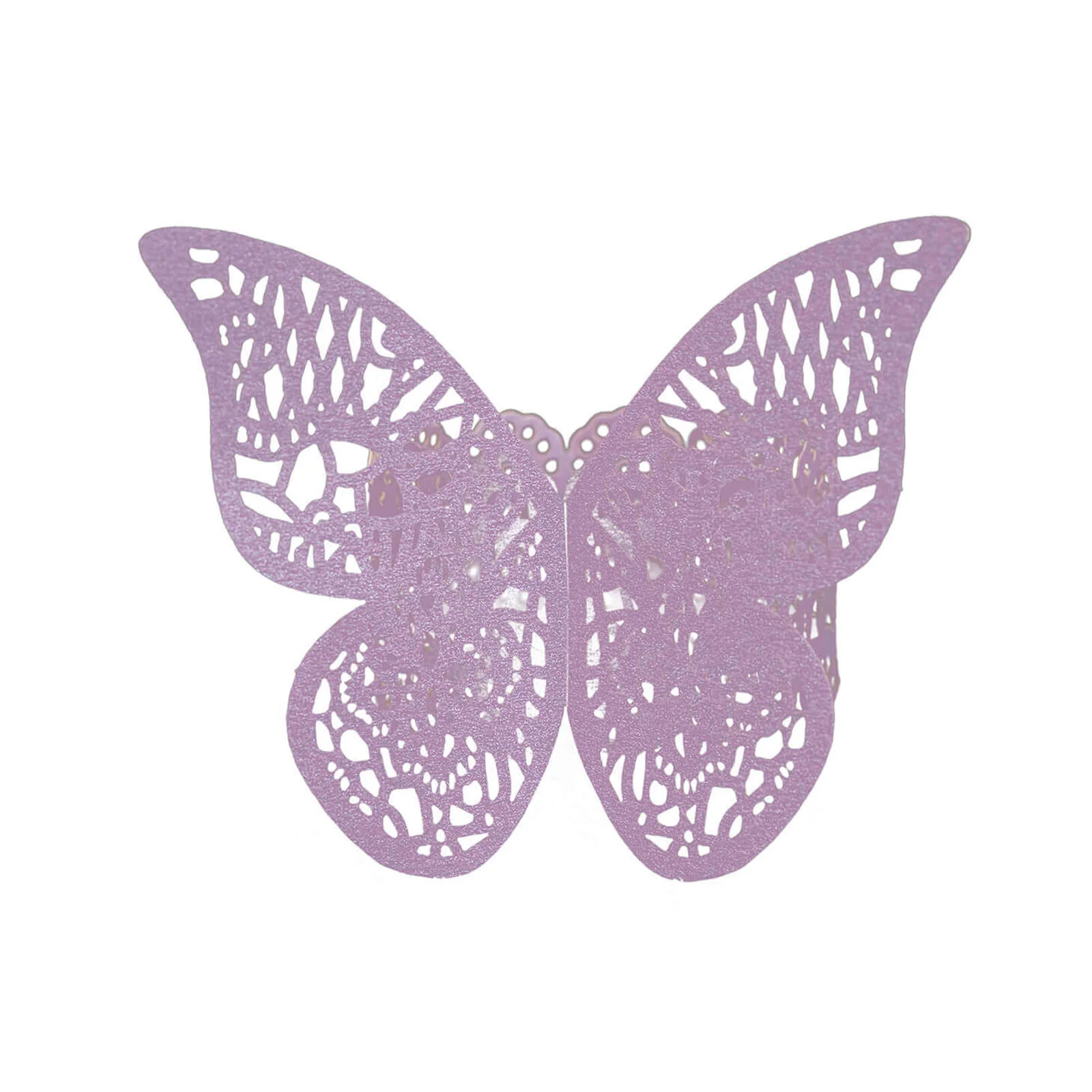 12-Pack Paper Napkin Rings Lavender Shimmery Butterfly Laser Cut - Serviette Holders and Chair Sash Bows - Image 7