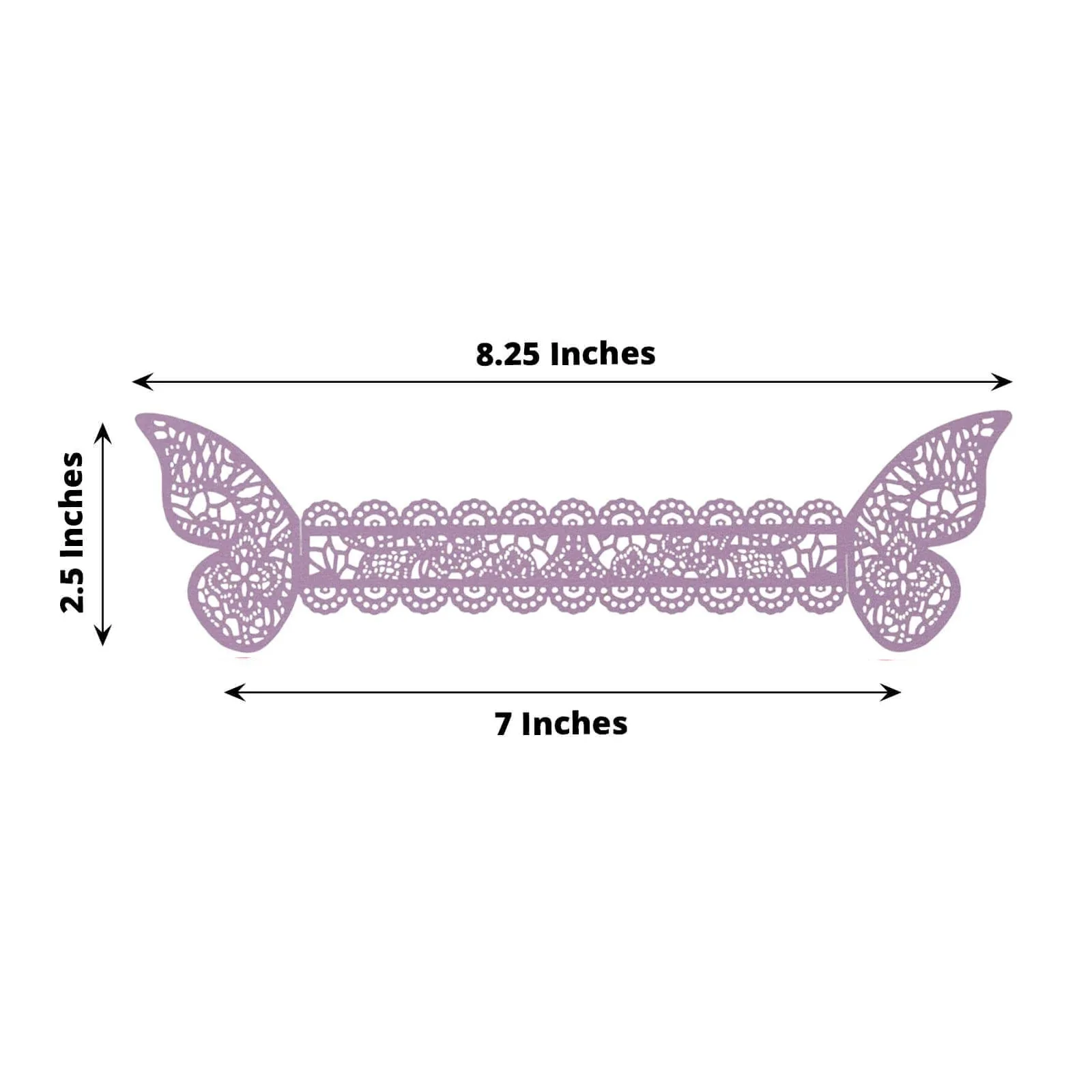 12-Pack Paper Napkin Rings Lavender Shimmery Butterfly Laser Cut - Serviette Holders and Chair Sash Bows - Image 8