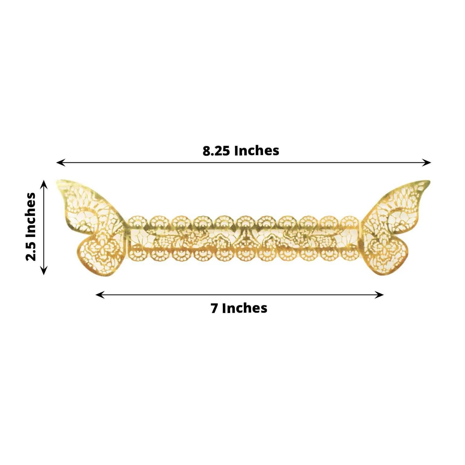 12-Pack Paper Napkin Rings Metallic Gold Shimmery Butterfly Laser Cut - Serviette Holders and Chair Sash Bows - Image 3