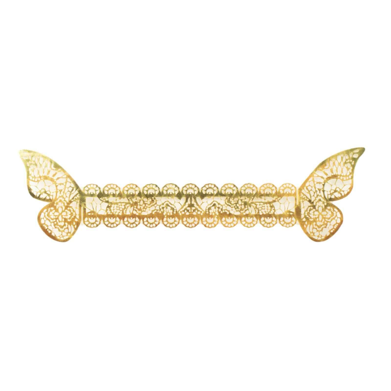 12-Pack Paper Napkin Rings Metallic Gold Shimmery Butterfly Laser Cut - Serviette Holders and Chair Sash Bows - Image 7