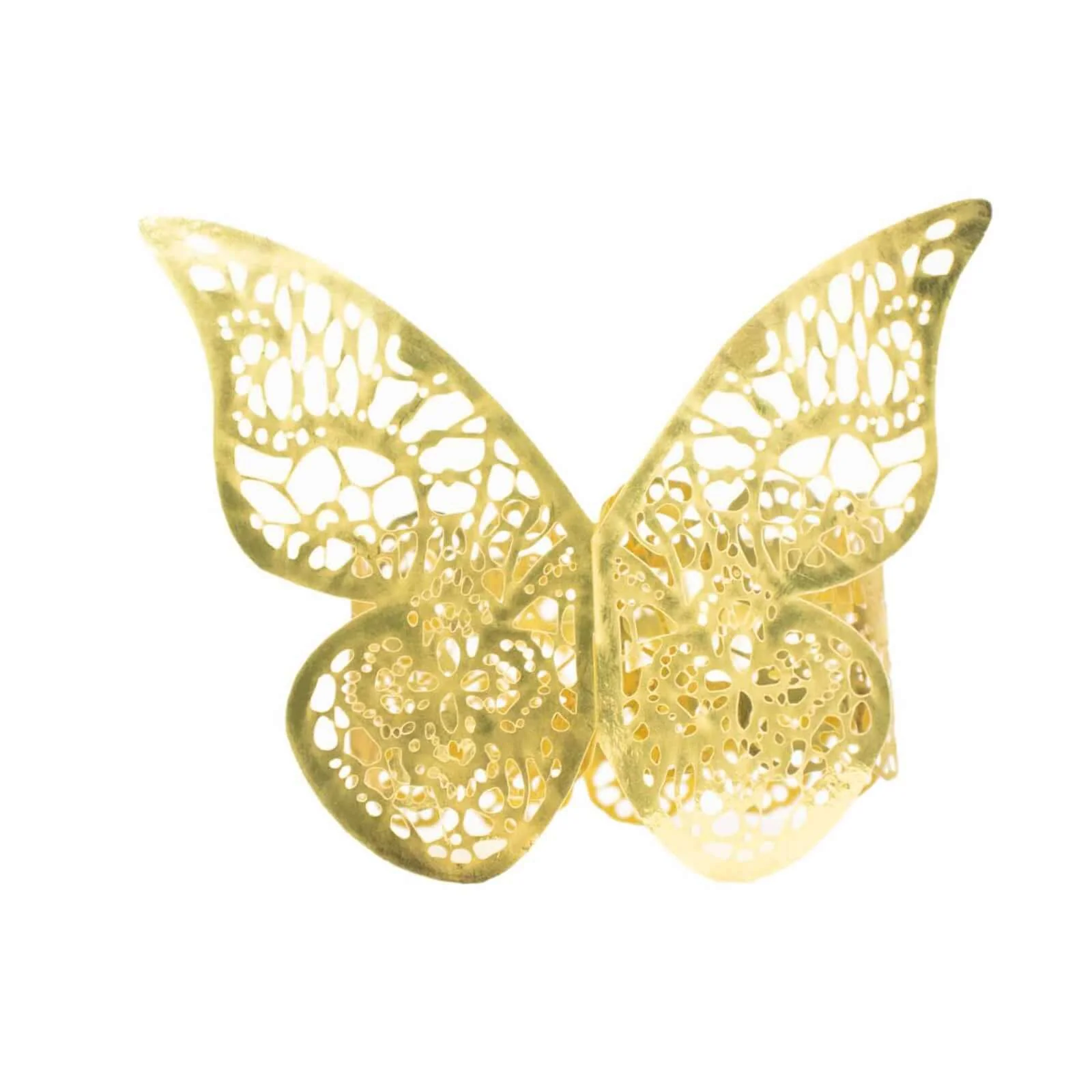 12-Pack Paper Napkin Rings Metallic Gold Shimmery Butterfly Laser Cut - Serviette Holders and Chair Sash Bows - Image 8