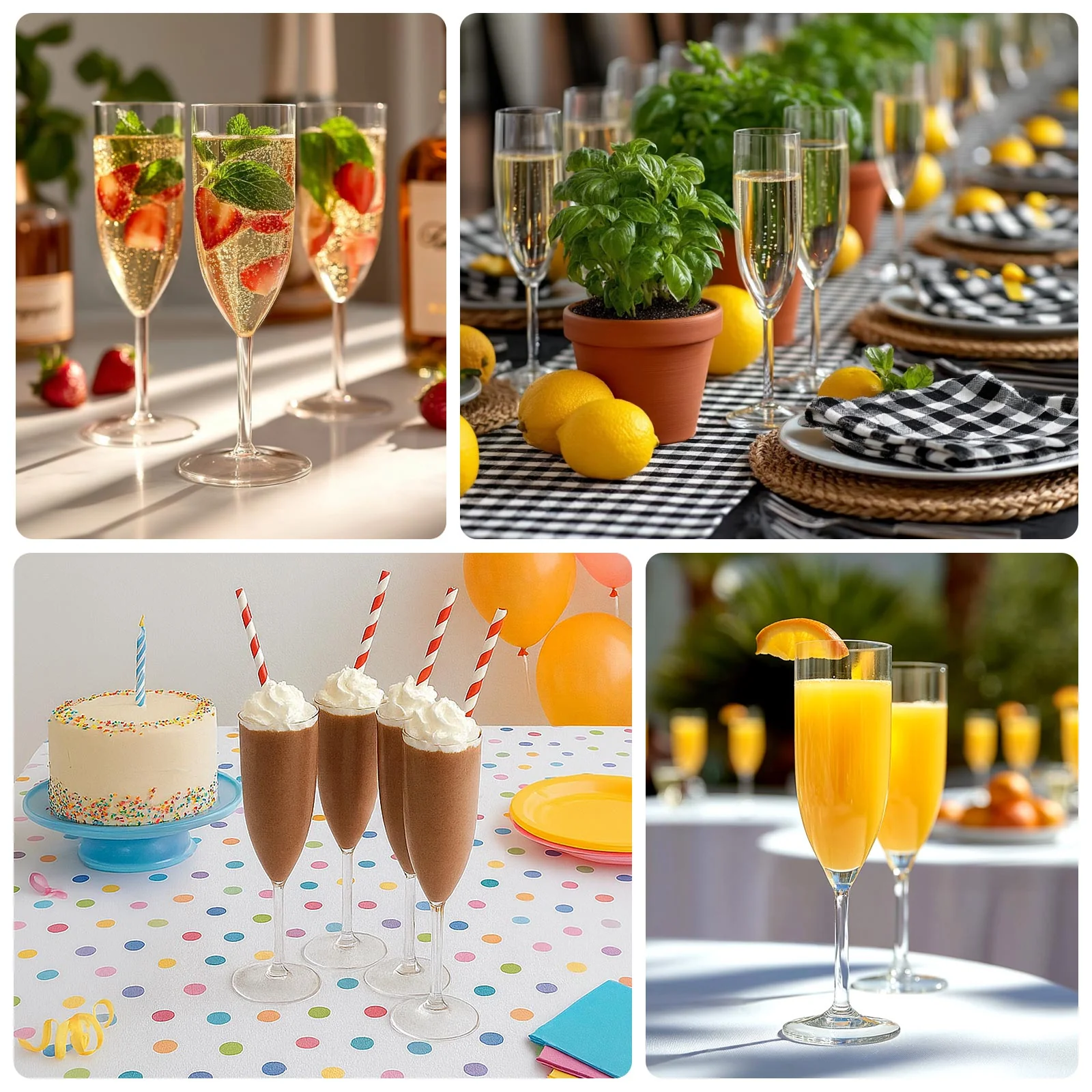12-Pack Shatterproof Plastic Champagne Flutes – 6oz Clear Reusable Toasting Glasses for Parties, Weddings & Events - Image 4
